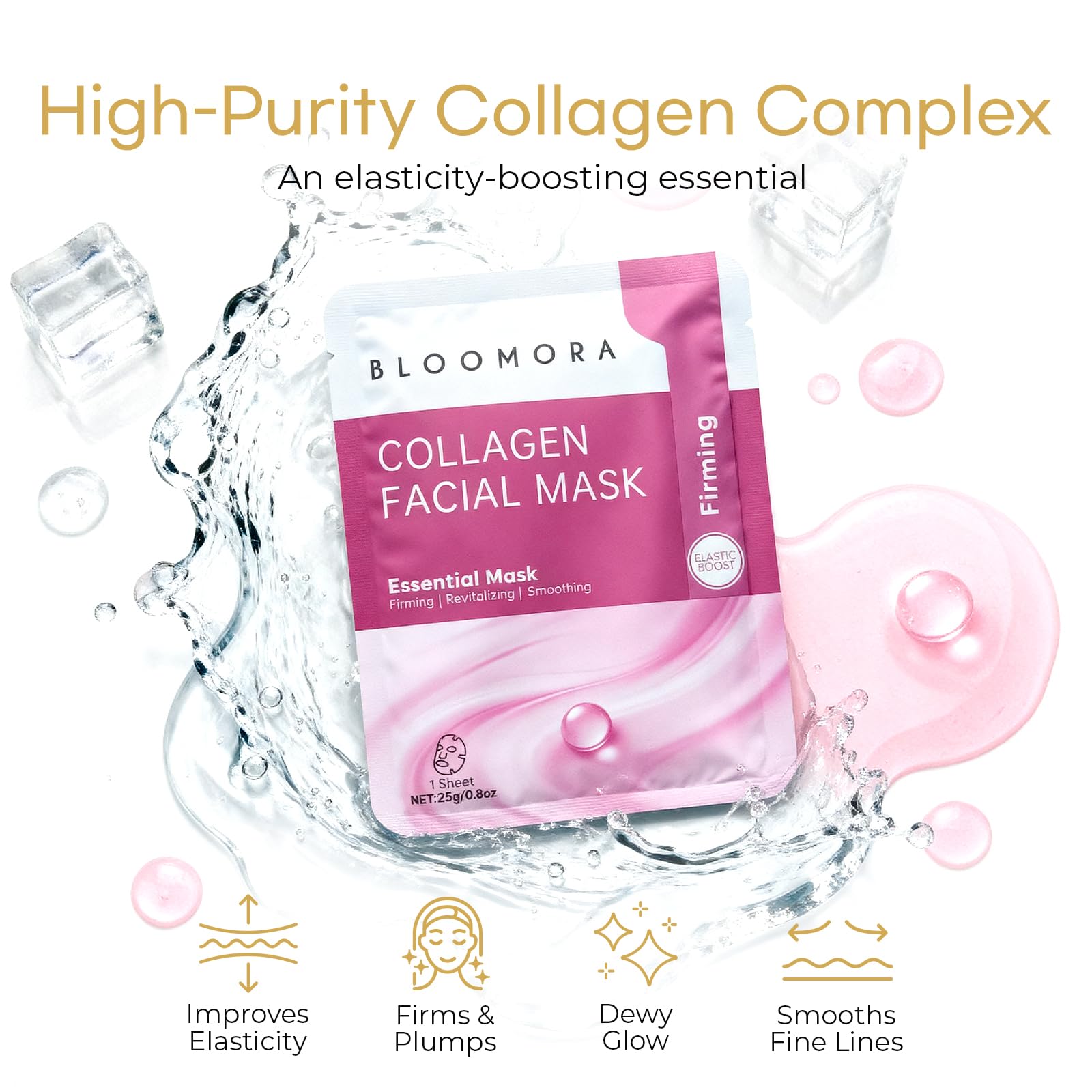 10 Pack Mixed Face Mask Set with Collagen – Hydrating Sheet Mask Skincare Set for Radiant, Fresh & Nourished Skin, Moisturising Facial Masks for Women & Men