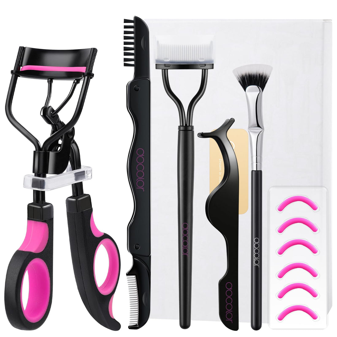 Docolor Eyelash Comb Eyelash Separator Tool, Makeup Mascara Applicator Comb with Cover, False Eyelash Grooming Brushes 1Pc Halalzen