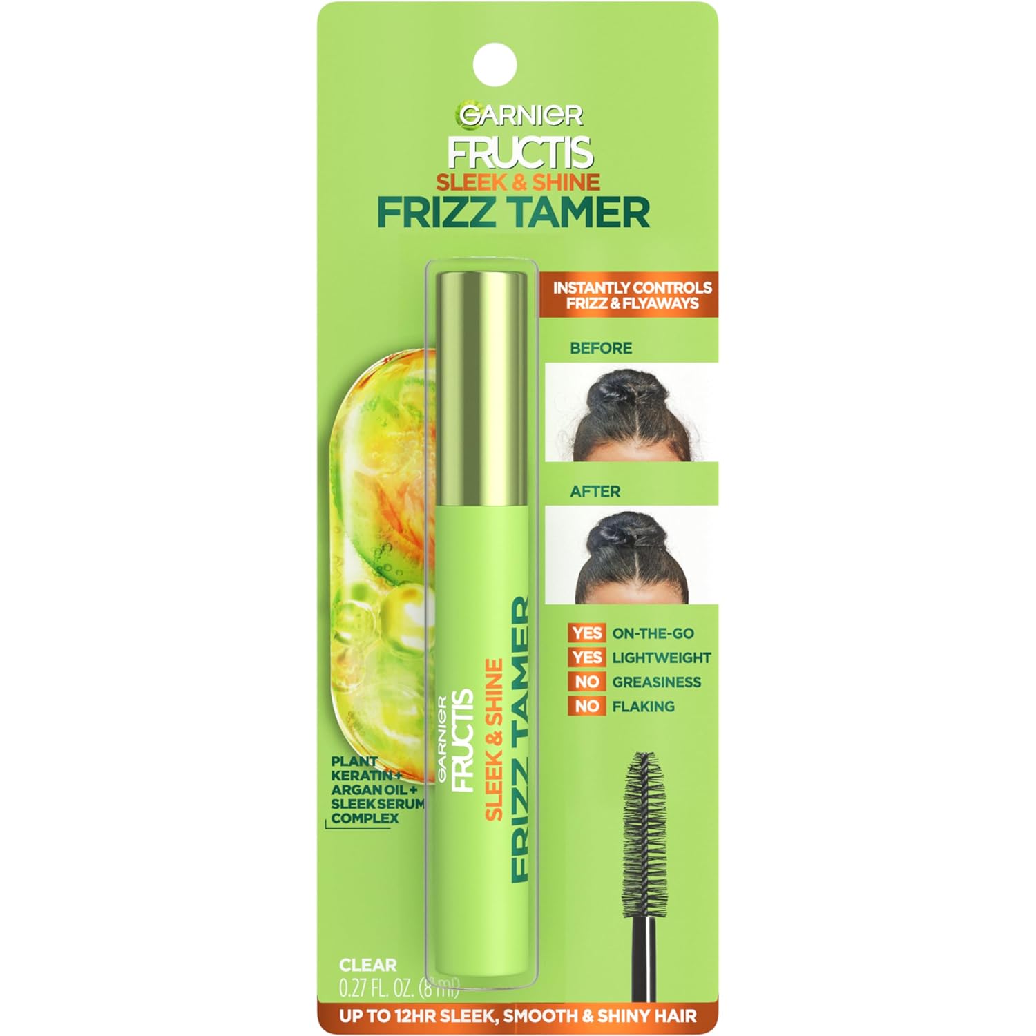 Garnier Fructis Sleek & Shine Frizz Tamer Slicking Hair Serum Wand for Frizz and Flyaways, 0.27 Fl Oz Halalzen