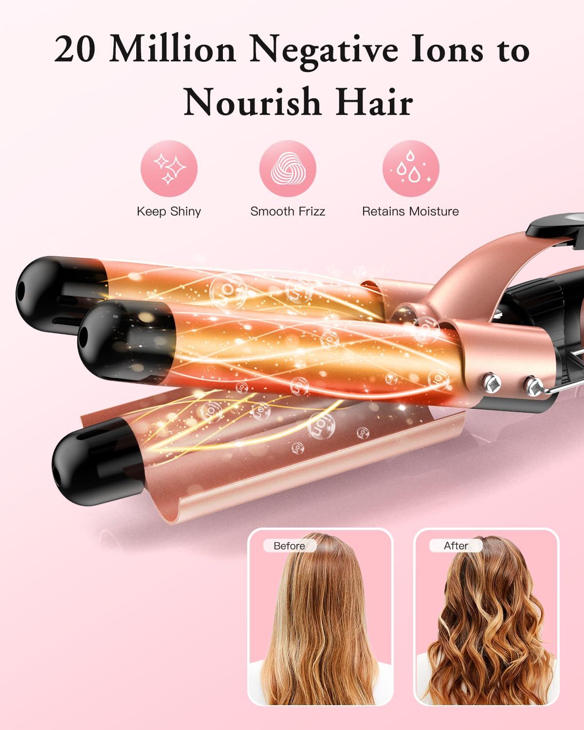 BESTOPE PRO 5 in 1 Curling Iron Set, Negative Ion Hair Curler with Thermal Brush & 5 Interchangeable Ceramic Barrels (0.35"-1.5"), Fast Heating Styling Tool for All Hair Types, Ideal Gifts for Women Halalzen