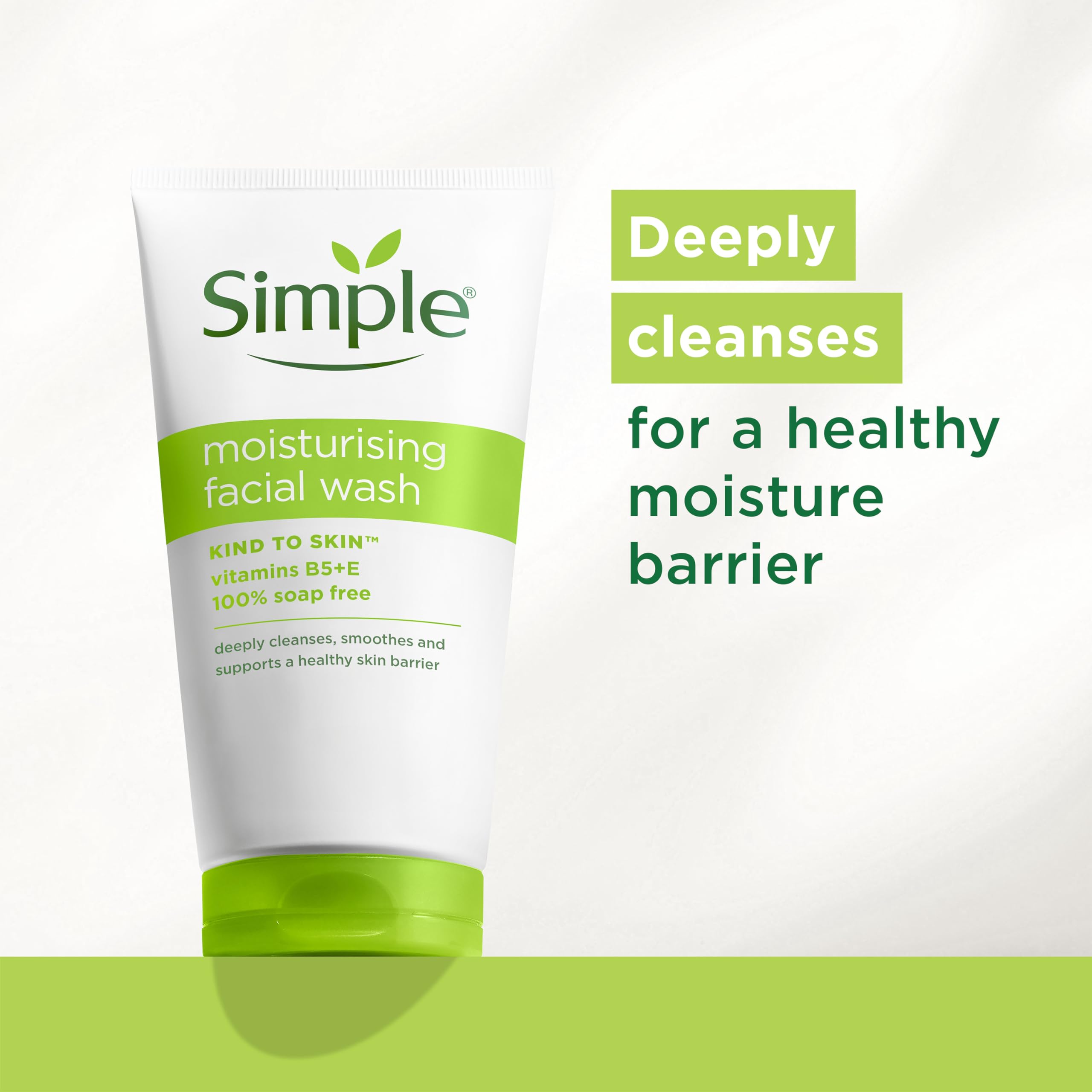 Simple Kind to Skin Moisturising Facial Wash for Gentle Daily Cleansing Leaving Skin Feeling Hydrated 150 ml