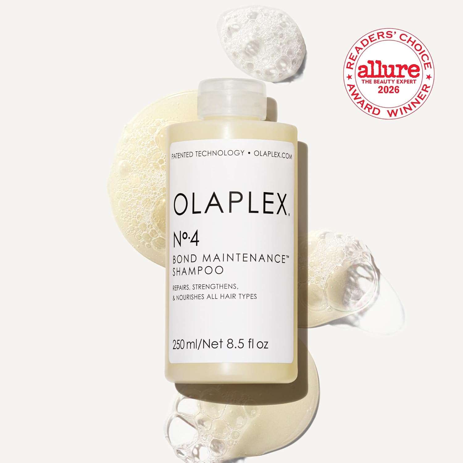 Olaplex Nº.4 Bond Maintenance Hair Strengthening Shampoo: Repairs Damage & Defend Against Future Breakage | Replenishes Hydration | For Coily, Curly, Straight, and Wavy, 250 mL / 8.5 Fl. Oz.