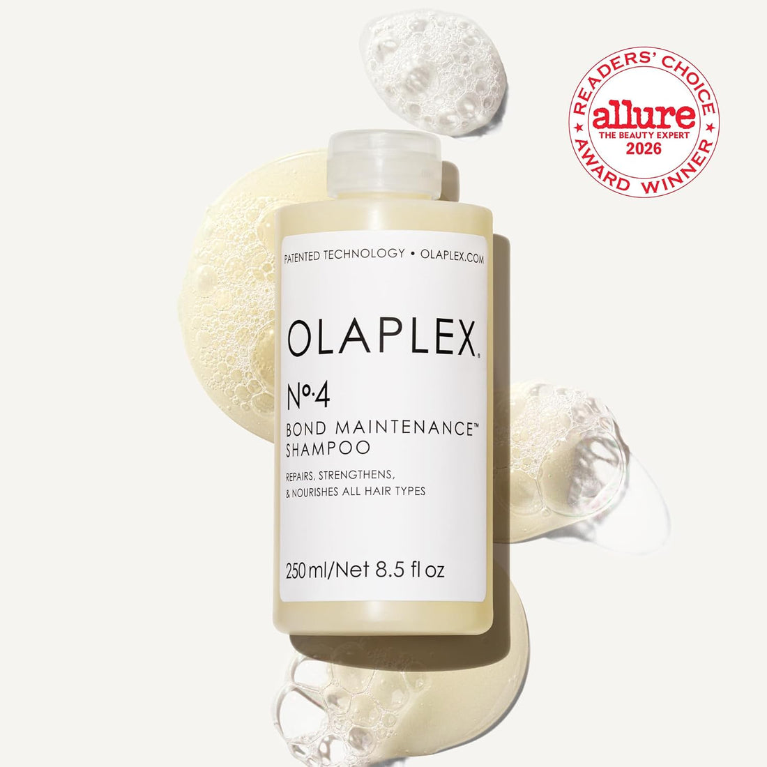 Olaplex Nº.4 Bond Maintenance Hair Strengthening Shampoo: Repairs Damage & Defend Against Future Breakage | Replenishes Hydration | For Coily, Curly, Straight, and Wavy, 250 mL / 8.5 Fl. Oz.