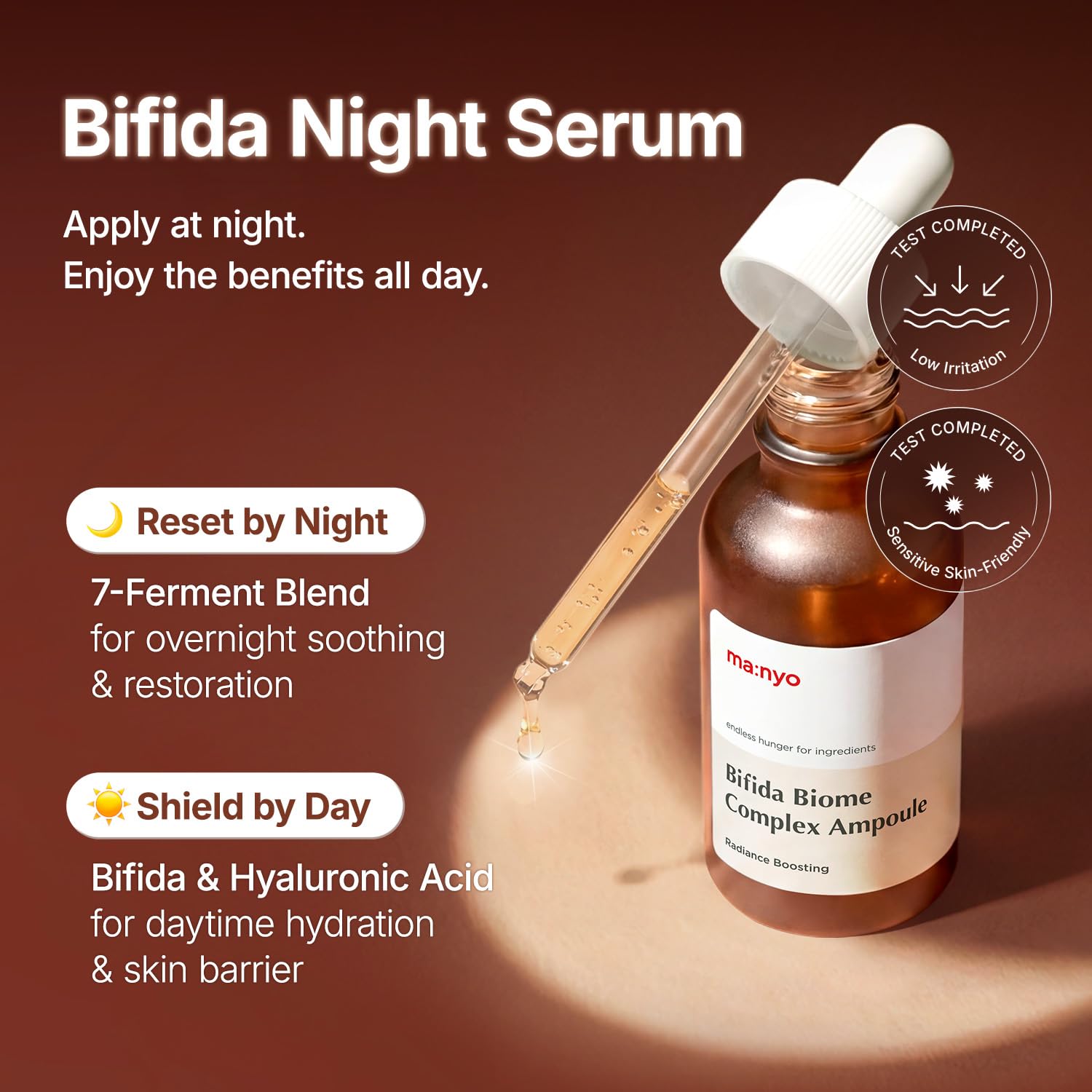 MANYO Bifida Biome Complex Ampoule Serum, Night Serum, Skin Rejuvenating and Skin Barrier Repair, Glow Skin, Anti-aging, Korean Skincare 1.7 fl oz (50ml) Halalzen