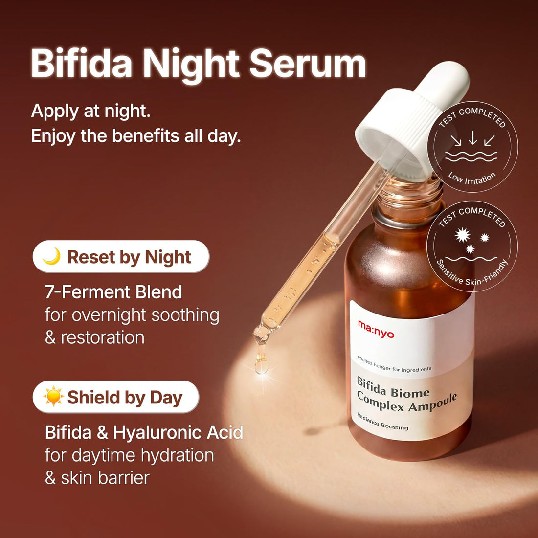 MANYO Bifida Biome Complex Ampoule Serum, Night Serum, Skin Rejuvenating and Skin Barrier Repair, Glow Skin, Anti-aging, Korean Skincare 1.7 fl oz (50ml) Halalzen