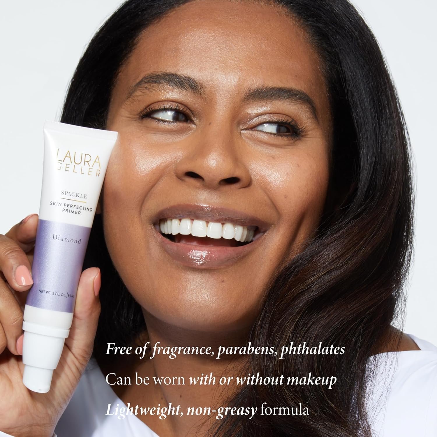LAURA GELLER NEW YORK Spackle Primer - Diamond - Super-Size 2 Fl Oz - Hyaluronic Acid Makeup Primer for Mature Skin Halalzen
