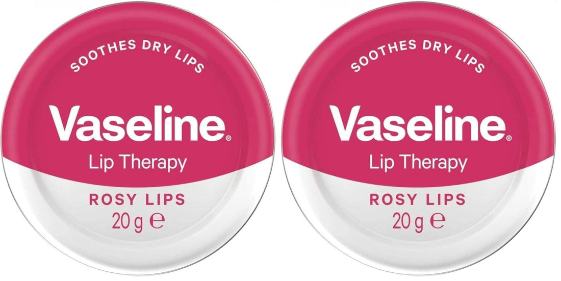Vaseline Lip Therapy Rosy Lips Lip Balm Tin made with 3x purified petroleum jelly for dry lips 20 g