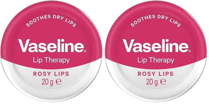 Vaseline Lip Therapy Rosy Lips Lip Balm Tin made with 3x purified petroleum jelly for dry lips 20 g Halalzen