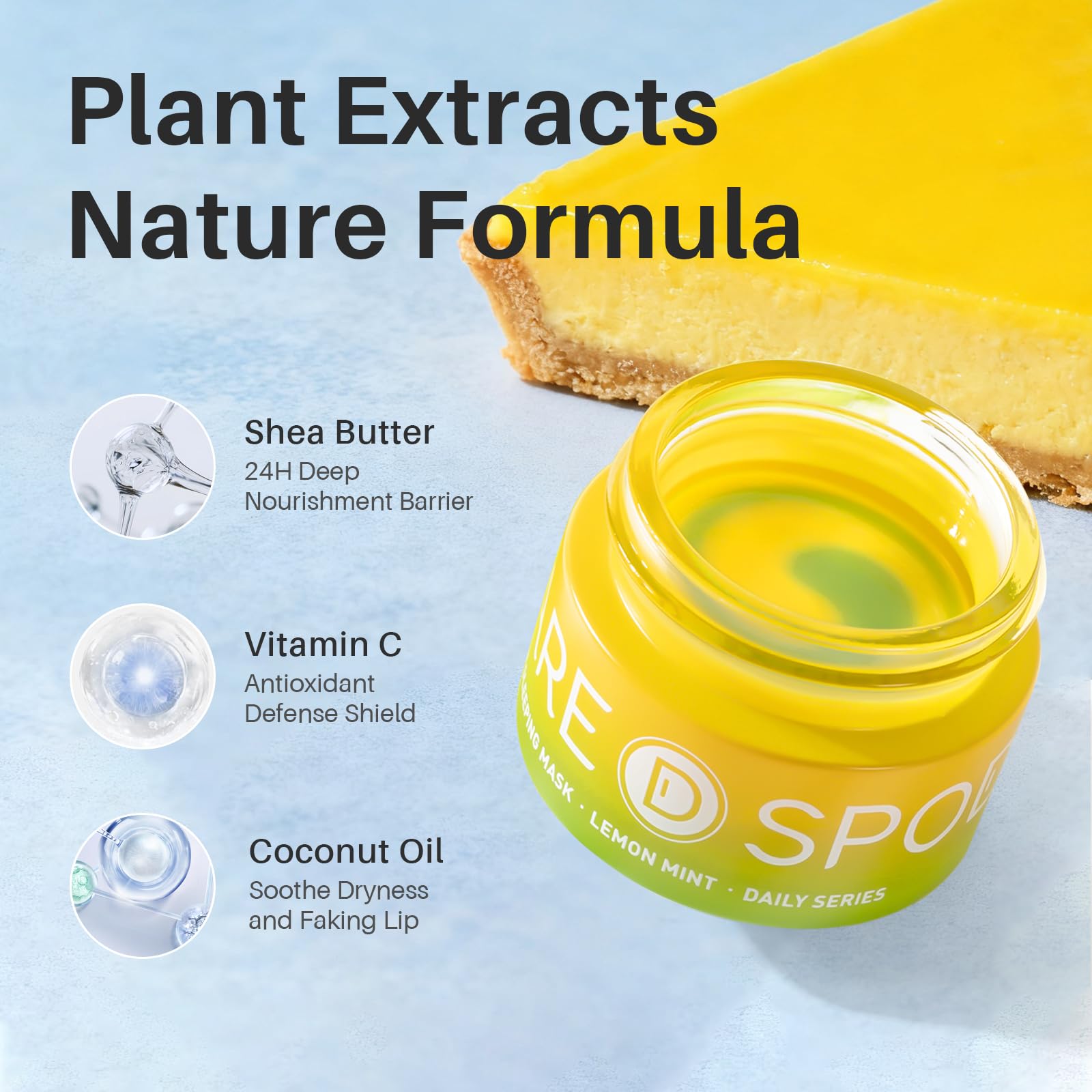 SPODARE Lemon Lip Mask, Hydrating Overnight Lip Sleeping Mask, Lip Moisturizer for Dry Cracked Lips Care, Dual-Color Lips Balm for Nourishing and Softening Lips, Minimizes Fine Lines - 12g Halalzen