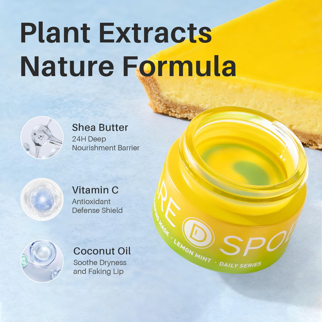 SPODARE Lemon Lip Mask, Hydrating Overnight Lip Sleeping Mask, Lip Moisturizer for Dry Cracked Lips Care, Dual-Color Lips Balm for Nourishing and Softening Lips, Minimizes Fine Lines - 12g Halalzen