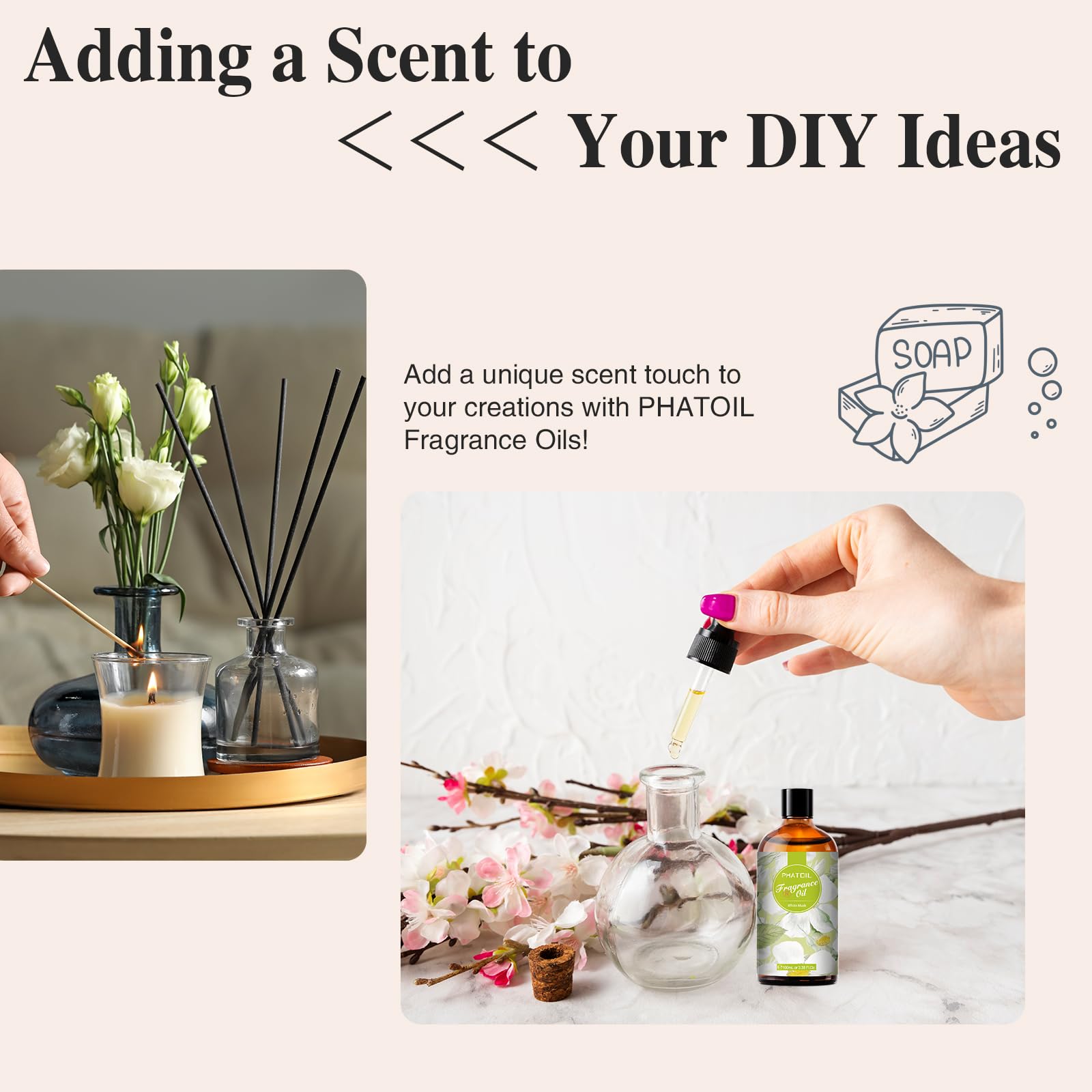 PHATOIL Coconut & Vanilla Fragrance Oils for Aromatherapy, Essential Oils for Diffusers for Home, Premium Quality Coconut & Vanilla Fragrance Essential Oil, Perfect for Diffuser, Relaxation - 100ml