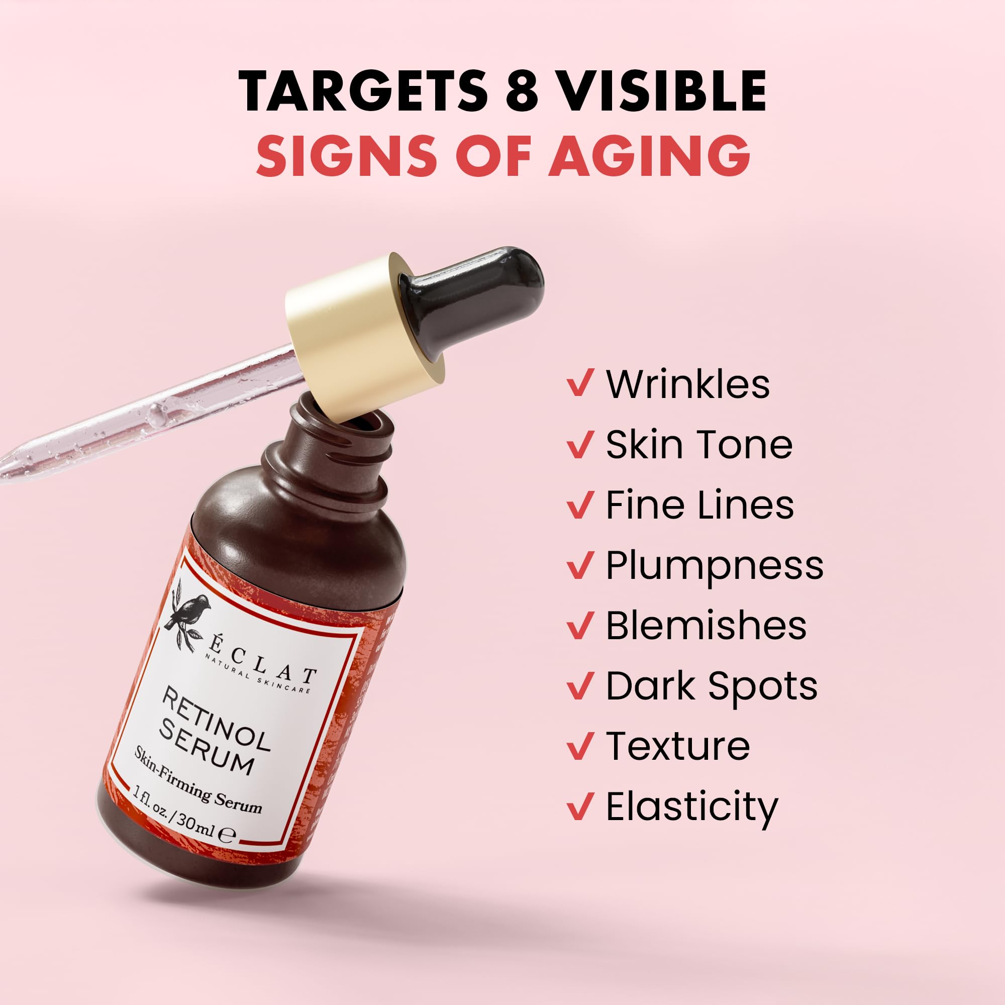 Eclat Skincare Glow Up Vitamin C Serum - Vitamin C Serum for Face with Hyaluronic Acid, Ferulic Acid & Vit E - Skin Brightening Face Care - Anti Aging, Hydrating & Dark Spot Lightening 30ml