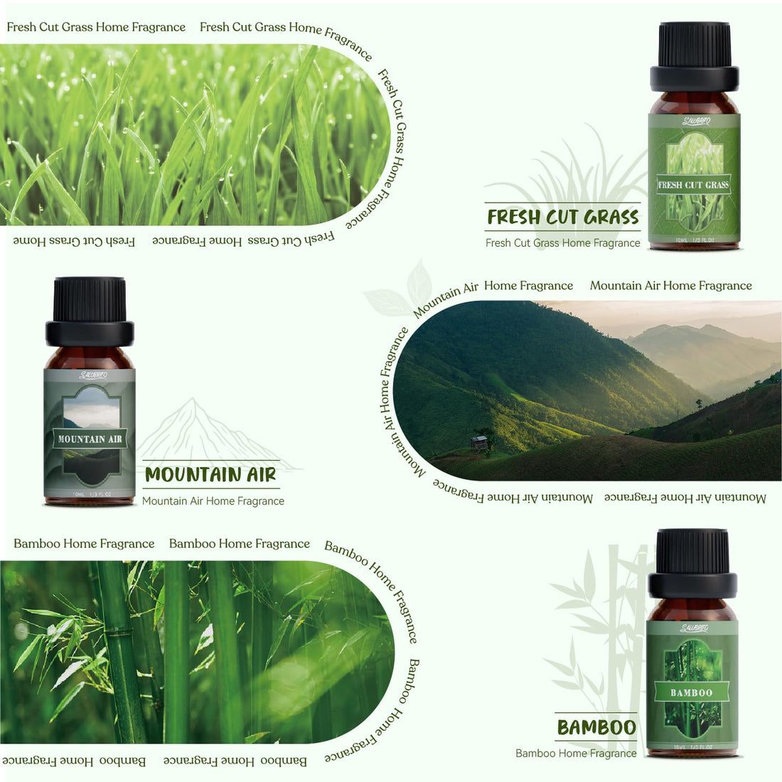 SALUBRITO Clean Essential Oils Set, Fresh Cotton, Clean Home, Fresh Linen, Soft Powder, Blossom Soap, Mint Scented Oils for for Diffuser, Candle, Soap Making