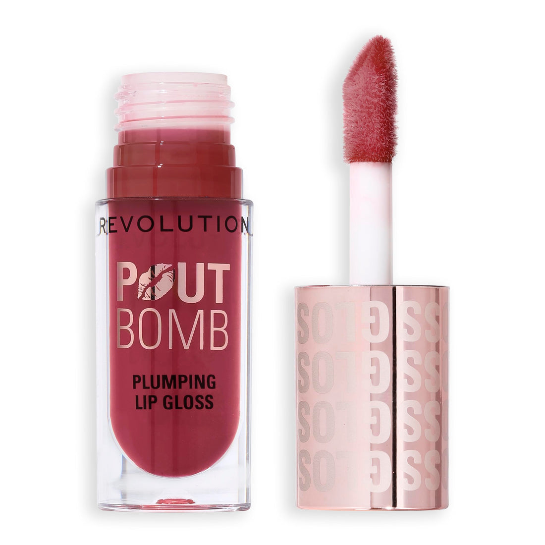 Revolution Beauty, Pout Bomb Plumping Lip Gloss, High-Shine for Glossy, Fuller & Plump Lips with Hyaluronic Acid & Peptides, Vegan & Cruelty-Free, Sheer Milky Nude Halalzen