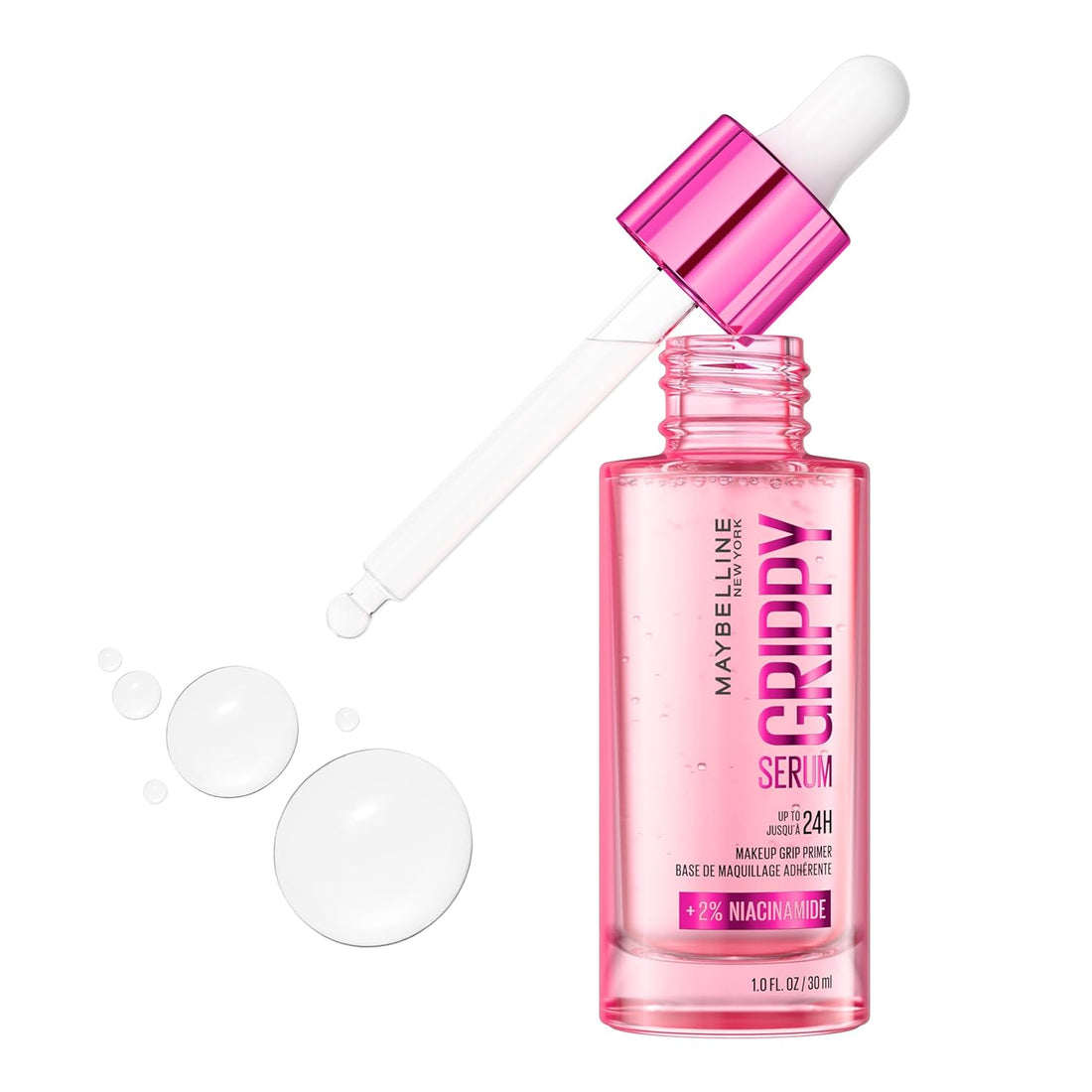 Maybelline Grippy Serum Primer, Hydrating Makeup Primer with 2% Niacinamide For Up To 24HR Make Up Wear, Clear, 1 Count Halalzen