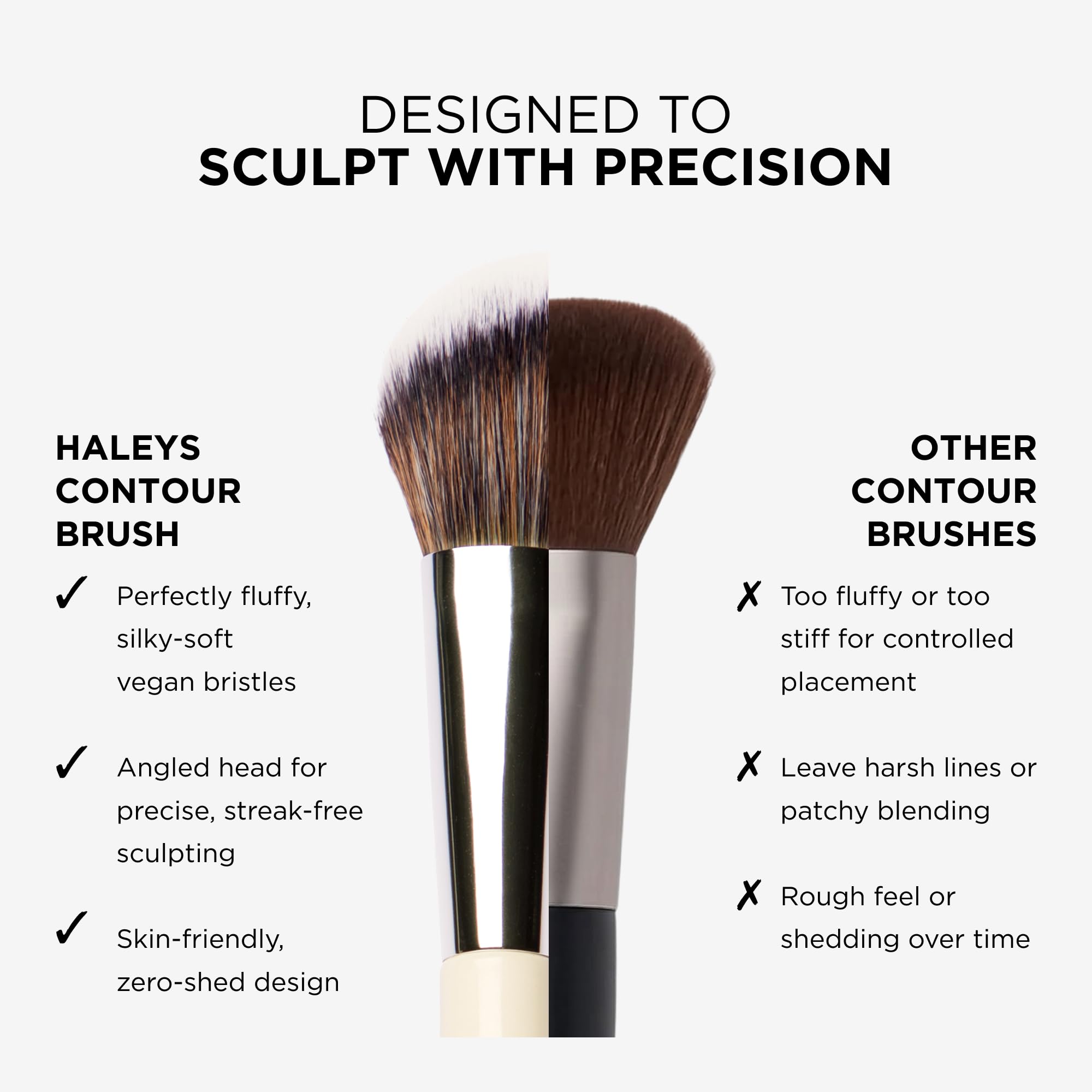 Haleys Beauty Kabuki Foundation Brush For Applying Powder, Foundation, Bronzer, Blush, and Mineral Make up, Soft Bristles, Seamless Blending, Makeup Brushes Essential, Vegan & Cruelty Free