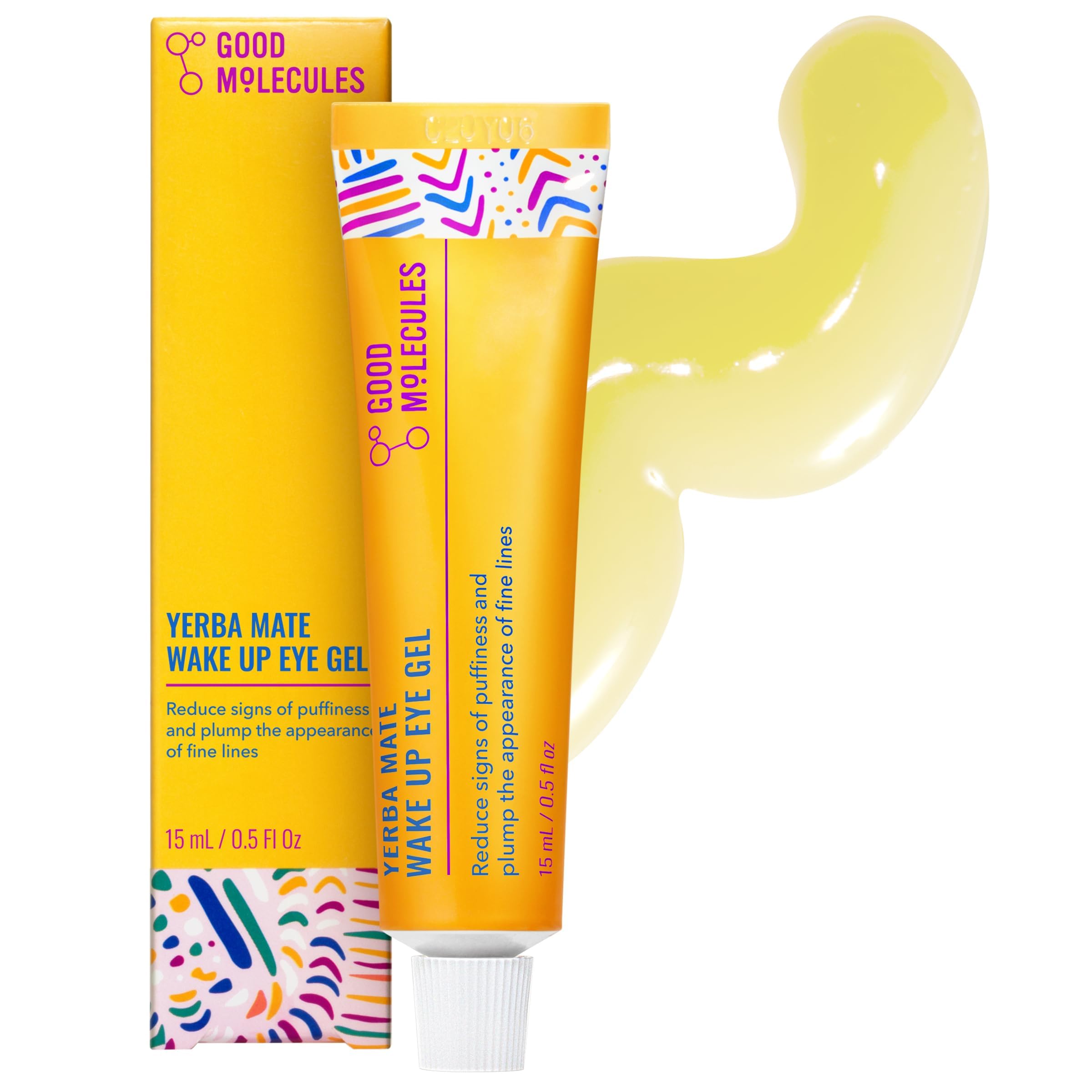 Good Molecules Yerba Mate Wake Up Eye Gel - Hydrating Under Eye Gel Cream with Hyaluronic Acid and Caffeine - Target Dark Circles and Puffiness - Skin Care for Face Halalzen