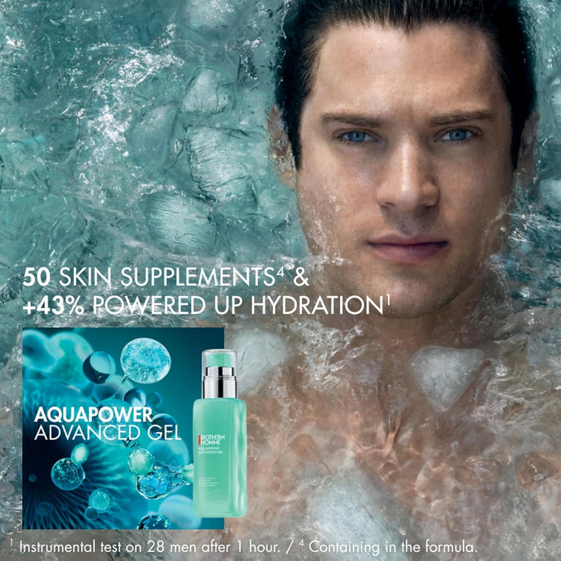 Aquapower Advanced Gel, Men's Gel Face Moisturizer That Hydrates And Strengthens Skin, Fresh And Fast-Absorbing Water-Gel Formula with Biotech Plankton and Oligo-Elements for 48H Moisture, 3.4 Oz Halalzen