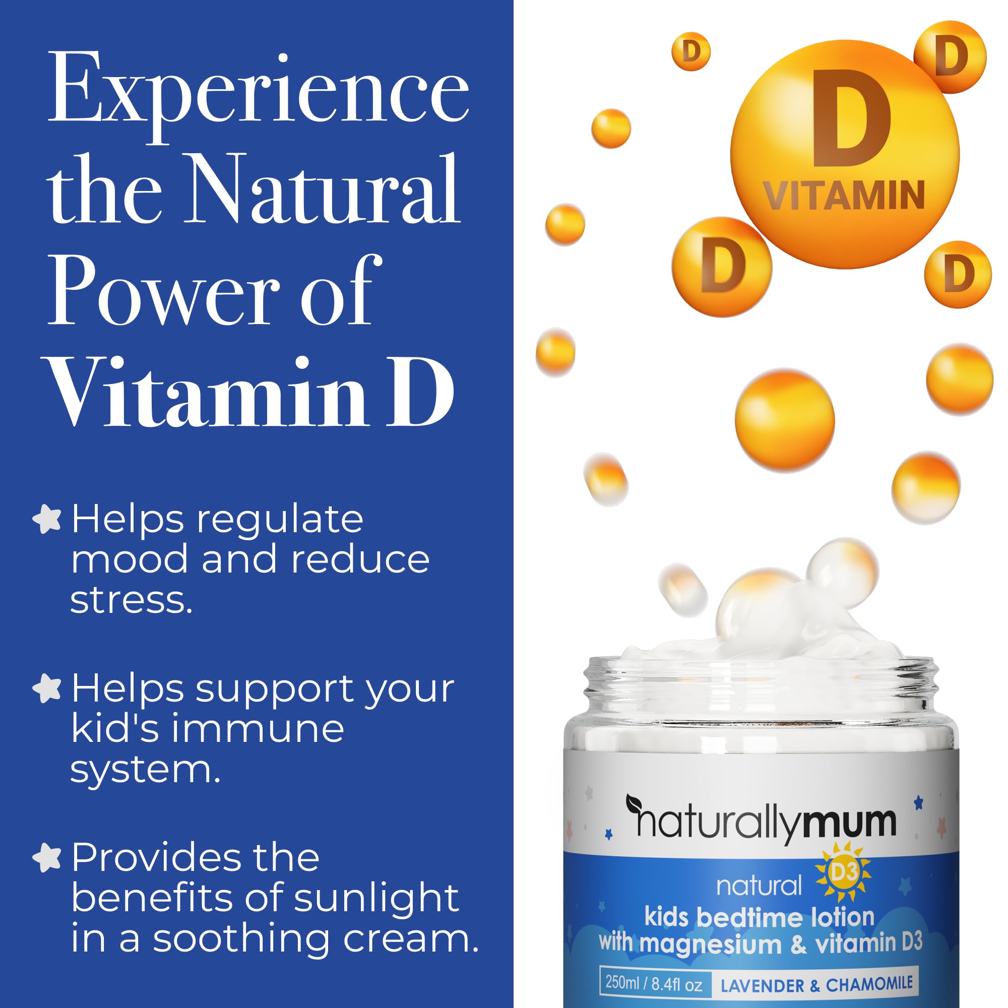 Kids Magnesium Bedtime Lotion with Vitamin D (120ml (Pack of 1), Lavender & Chamomile) Halalzen