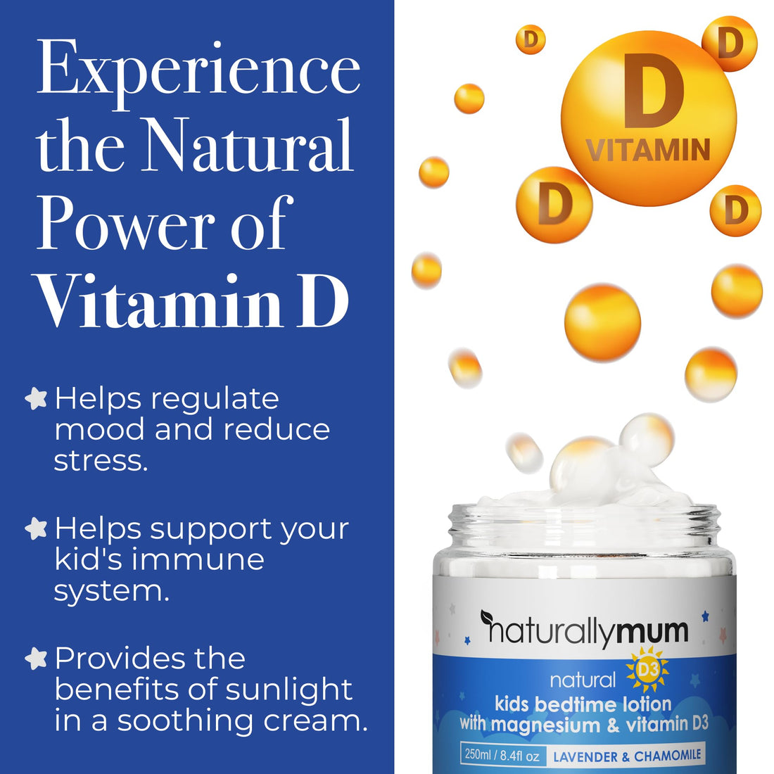 Kids Magnesium Bedtime Lotion with Vitamin D (120ml (Pack of 1), Lavender & Chamomile) Halalzen