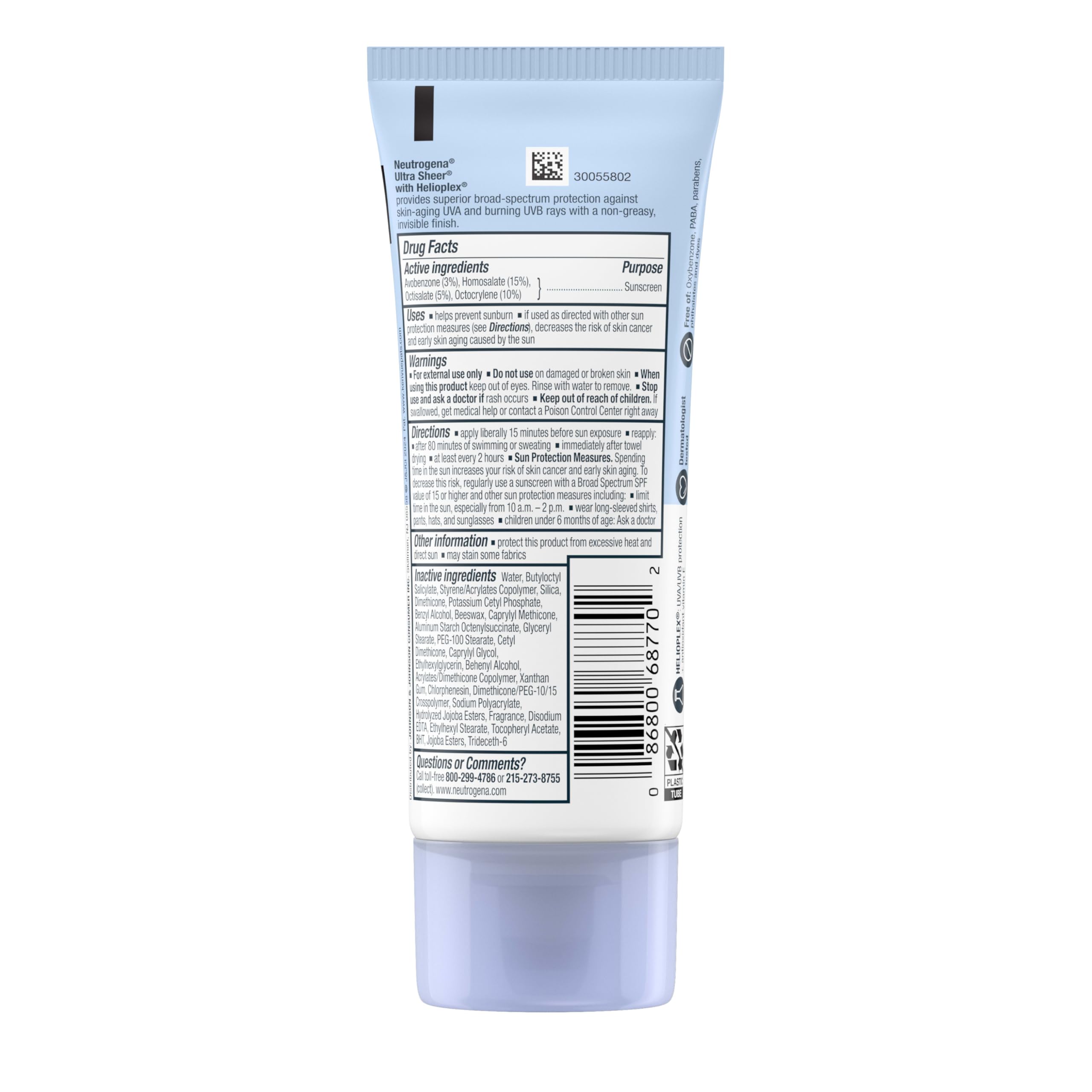 Neutrogena Ultra Sheer Dry-Touch Sunscreen Lotion SPF 70, Broad Spectrum, Water Resistant 80 Min, Oil-Free, Oxybenzone-Free, Non-Comedogenic, Matte Finish, Body Sunscreen, Travel Size 3 Fl Oz Halalzen