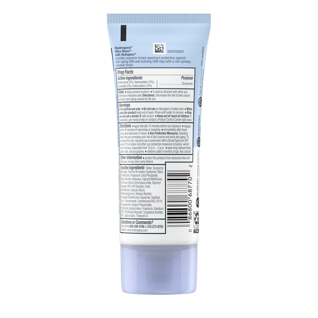 Neutrogena Ultra Sheer Dry-Touch Sunscreen Lotion SPF 70, Broad Spectrum, Water Resistant 80 Min, Oil-Free, Oxybenzone-Free, Non-Comedogenic, Matte Finish, Body Sunscreen, Travel Size 3 Fl Oz Halalzen