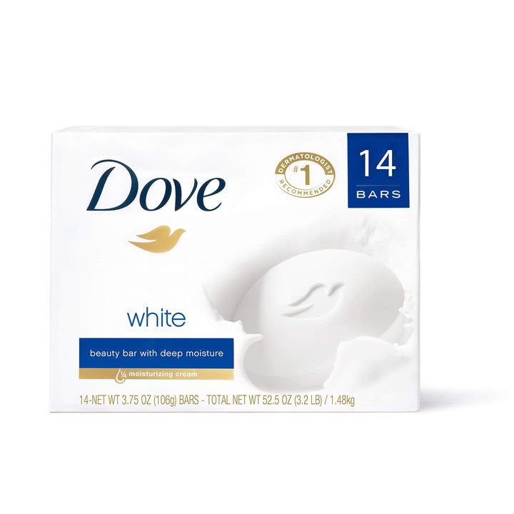 Dove Beauty Bar Soap Shea Butter, 8 Bars for Nourished, Radiant Skin, Enriches Skin 3.75 oz