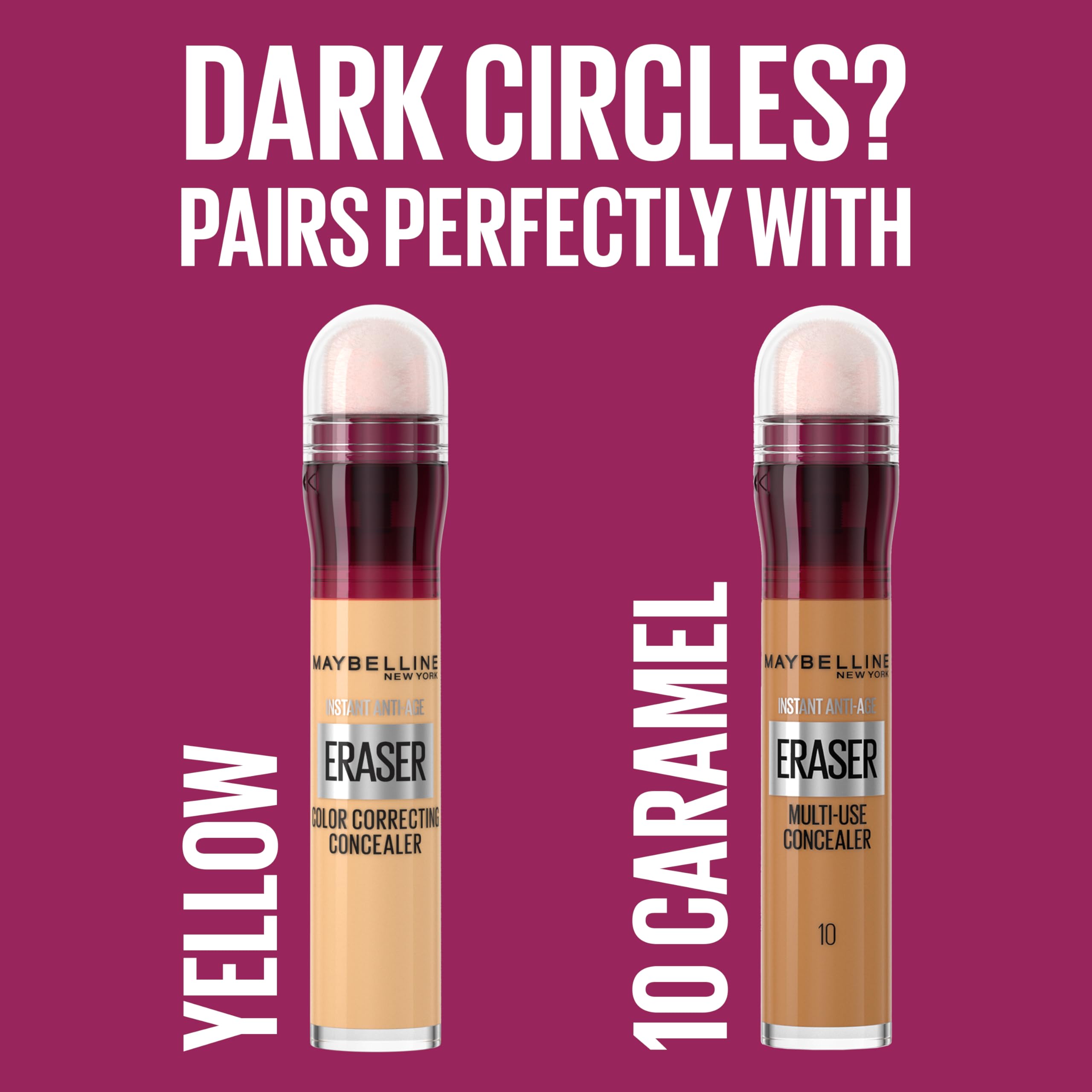 Maybelline Instant Anti-Age Eraser Eye Concealer for Face, Dark Circles, Blemish & Fine Lines Concealer, Full Coverage, Dermatologist Tested, Suitable for Sensitive Skin, Shade: 00 Ivory Halalzen