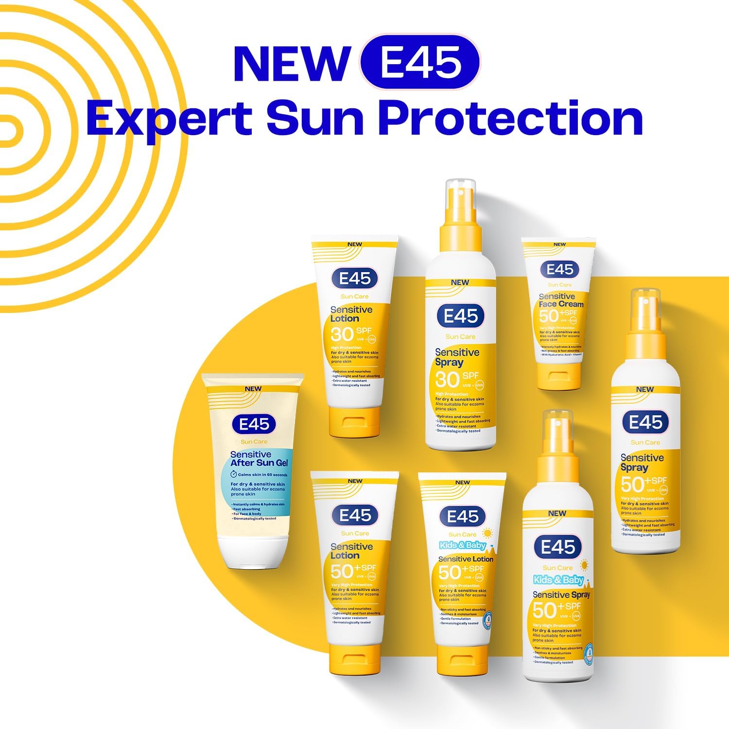 E45 Sunscreen Spray for Sensitive Skin SPF 30 - Hydrating Sun Protection with high UVA and UVB - Instantly Moisturising for Dry Skin, Sensitive Skin and Eczema Prone Skin - 180 ml | for Sensitive Skin