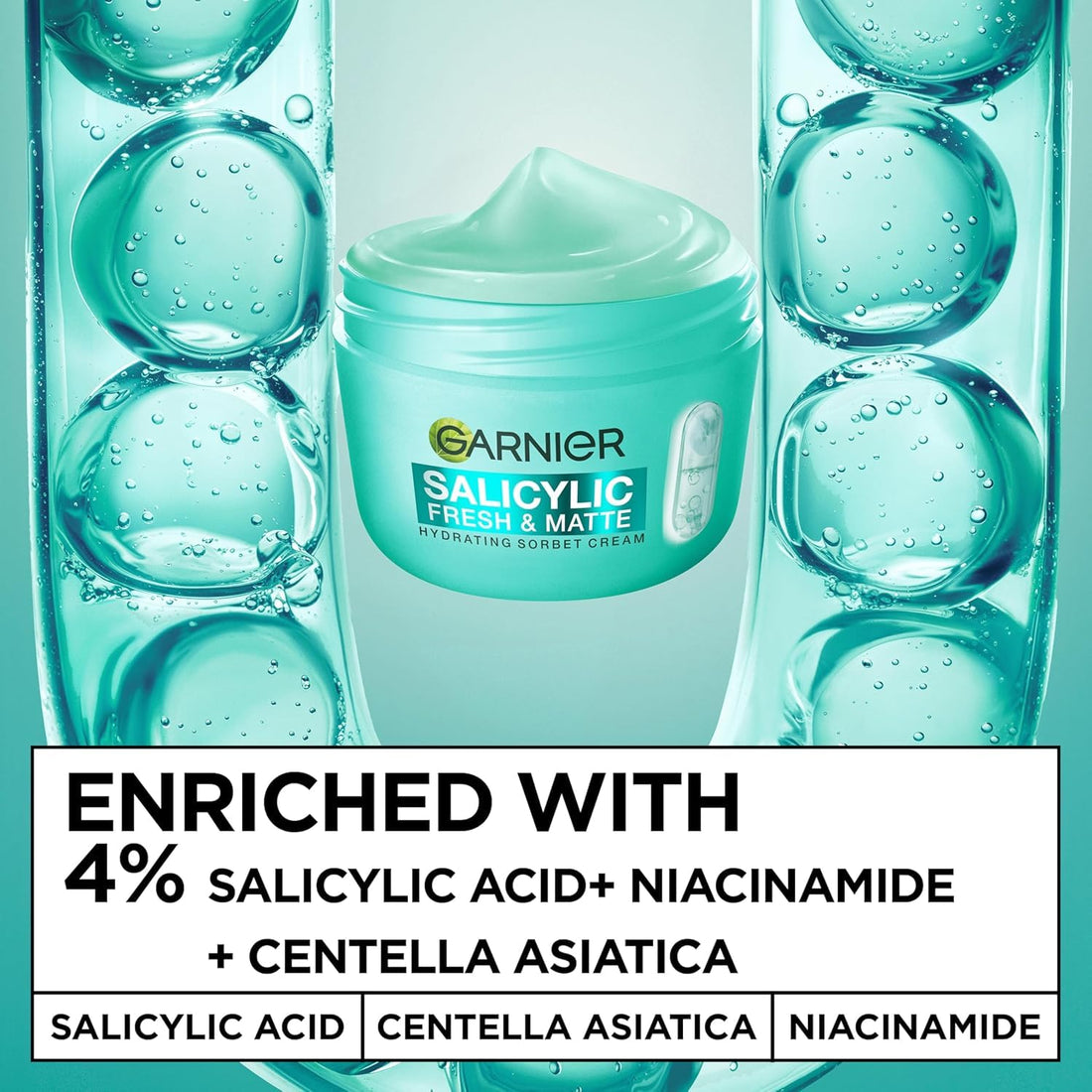 Garnier Vitamin C* Fresh & Bright Hydrating Sorbet Cream, 4% Vitamin C* & Niacinamide, Ultra Fresh & Light, For Dull, Uneven Skin, Cruelty Free International & Vegan - 85ml