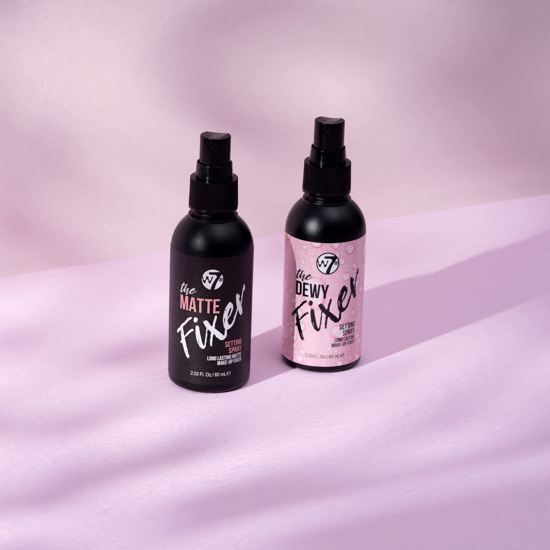 W7 The Fixer Duo - Makeup Setting Spray 2Pcs Set - Dewy & Matte Finishes For Fixing Professional Makeup Halalzen