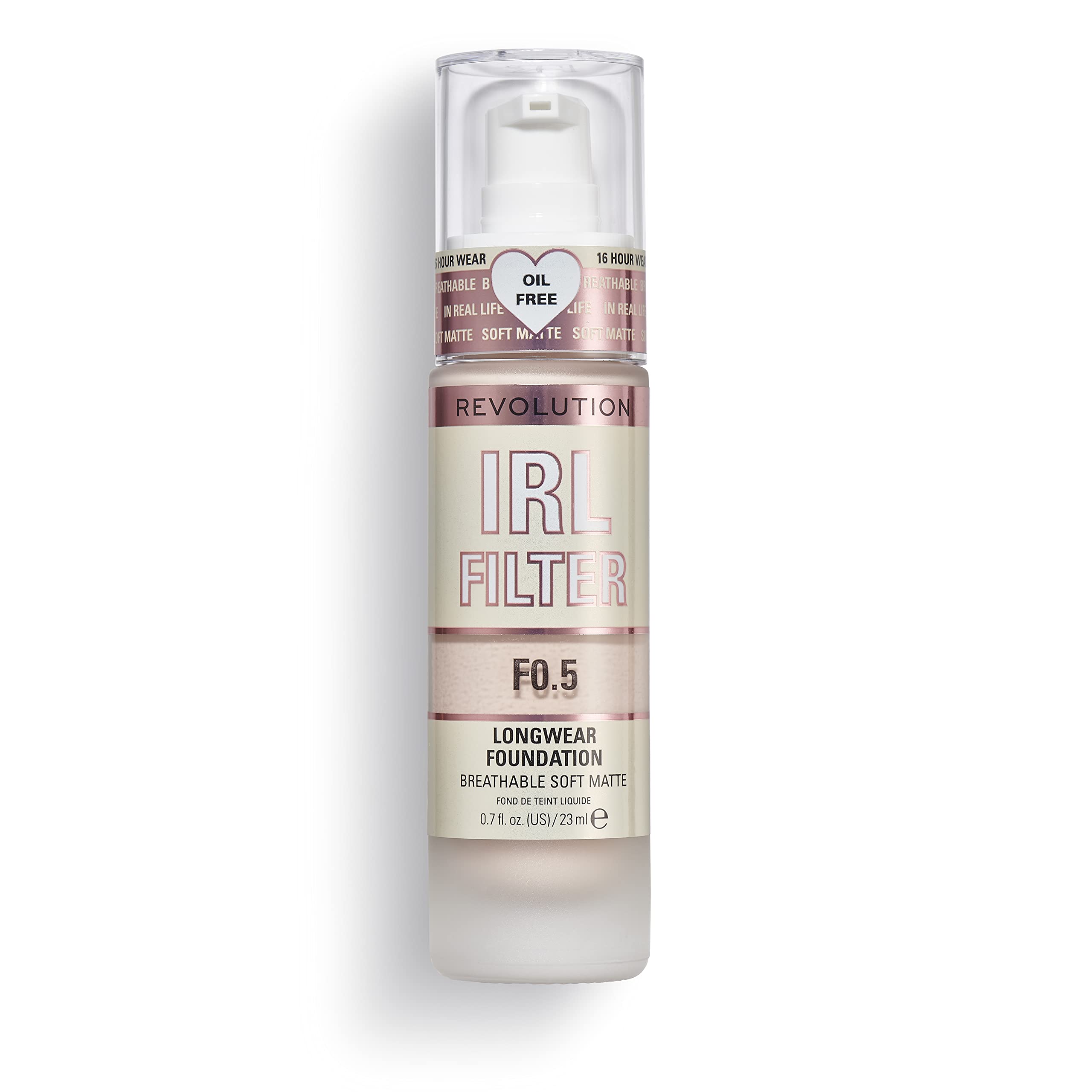Makeup Revolution IRL Filter, Longwear Foundation, Medium to Full Coverage, Matte Finish, 16 Hour Wear, F5, Fair To Light Skin Tones, 23ml Halalzen