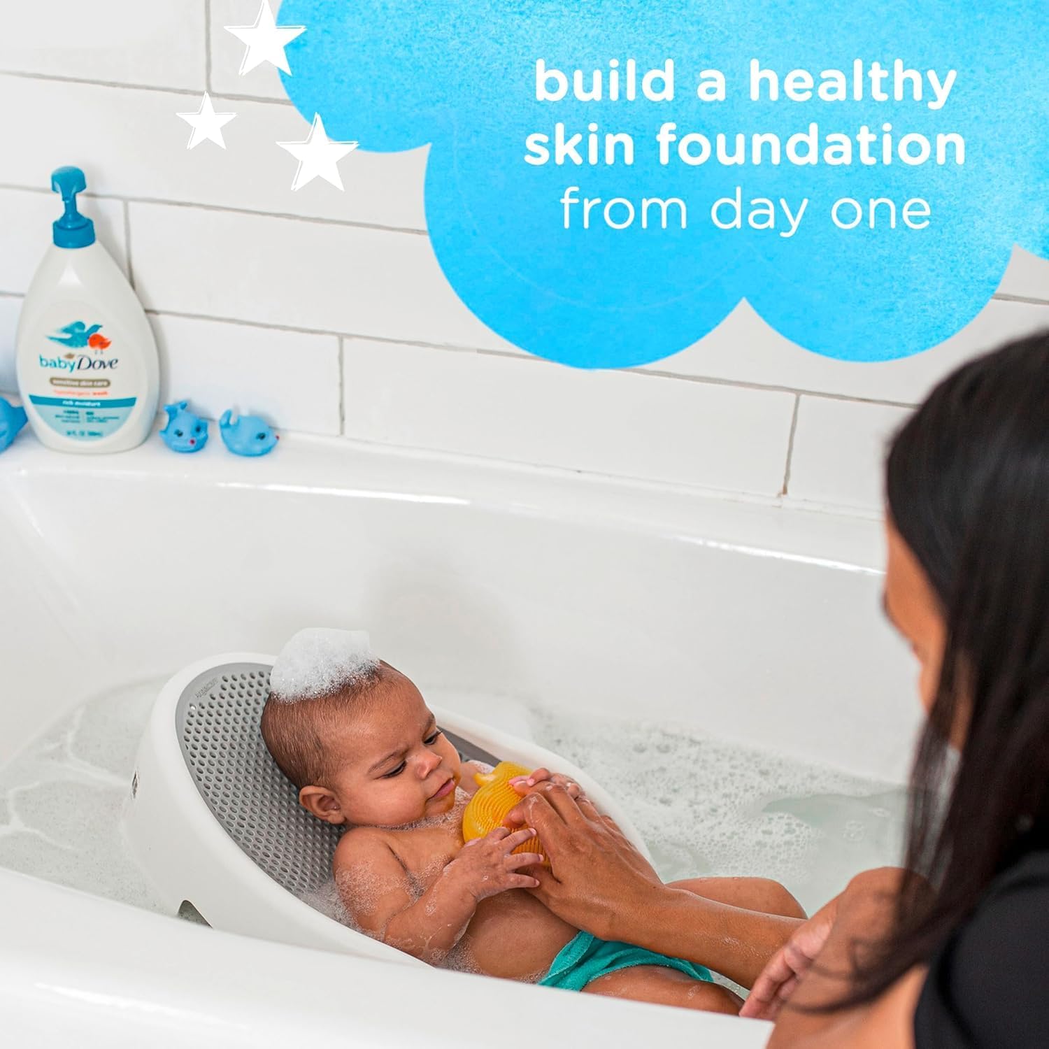 Baby Dove Rich Moisture Baby Care Set – 3-Piece Bundle: Tear-Free Head to Toe Wash (400ml), Gentle Shampoo (400ml), & Moisturising Lotion (200ml) suitable for Sensitive Skin