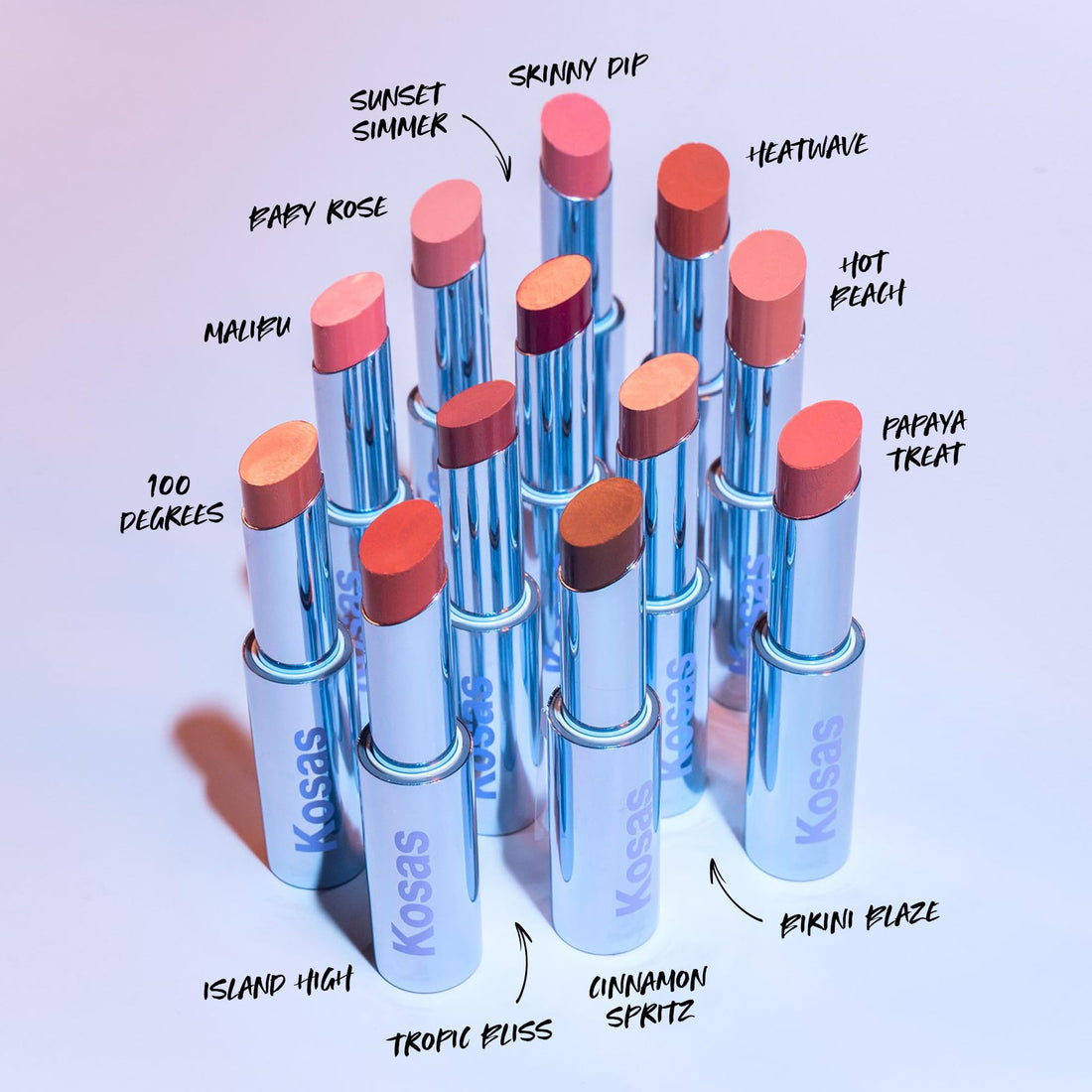 Kosas Wet Stick Moisturizing Shiny Sheer Lipstick with Ceramides, Hyaluronic acid, Peptides and Mango Butter - Soothes, Softens, and Moisturizes Lips – Heatwave