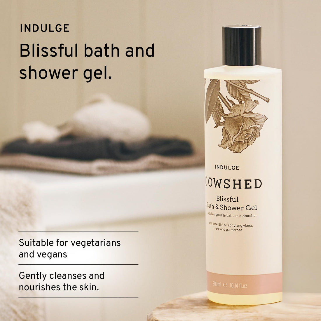 Cowshed Bath & Shower Gel 300ml | Replenish Uplifting Body Wash for Women & Men | Natural Body Wash, No Parabens | Hydrating Vegan Shower Gel with Red Mandarin, Bitter Orange and Grapefruit