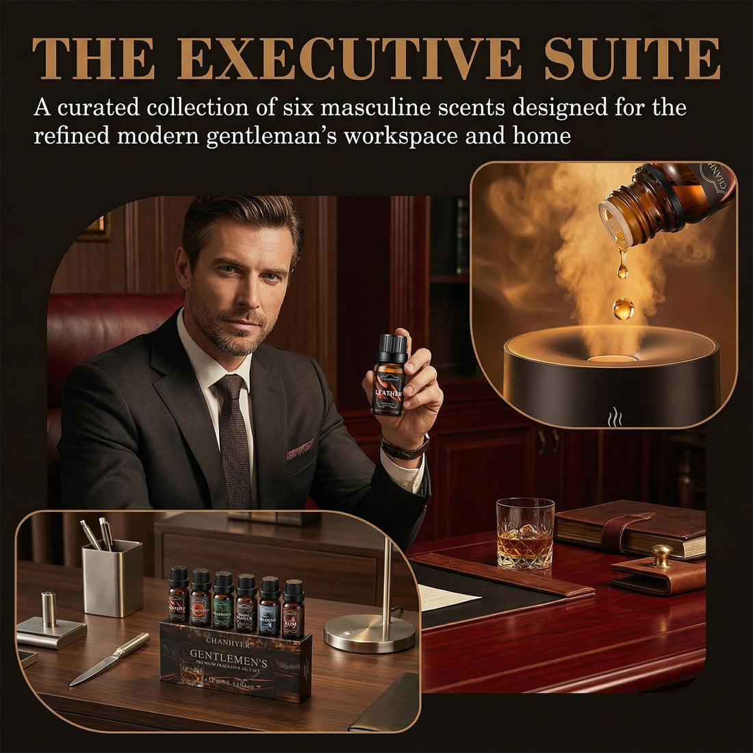Hotel Collection Essential Oils for Diffusers for Home - 6 x 10 ml Luxury Scented Oil Set with Luxury Night,Jasmine Peppermint,White Tea,Citrus Happiness,My Way,Hotel Lobby,Gift for Women and Men