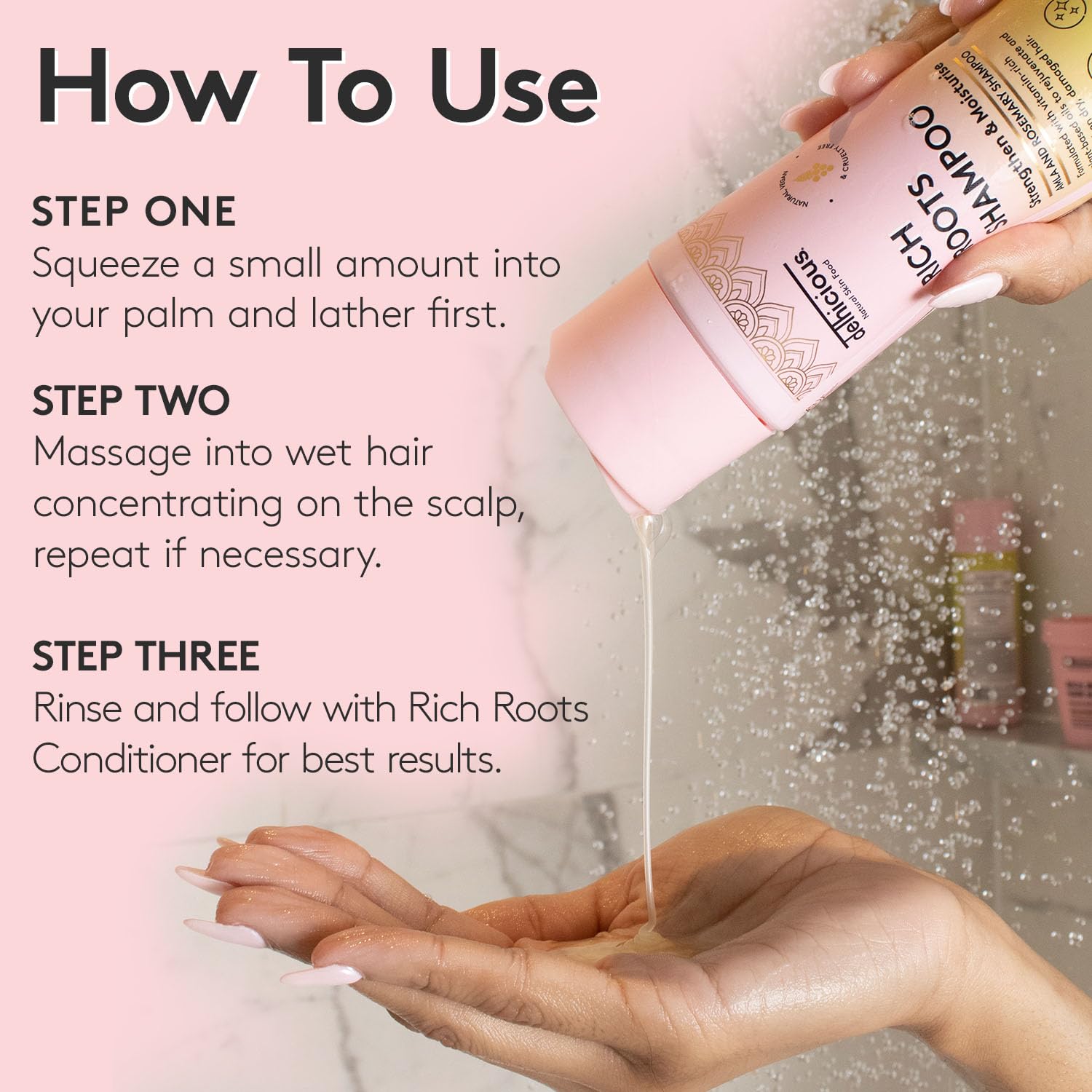 Delhicious Amla Hair Oil & Rosemary Oil Conditioner for Hair Growth - Rich Roots Vegan Conditioner for Thinning Hair, Damaged Hair, Dry Scalp - Shea Butter & Argan Oil - Ayurveda, Sulphate Free, 250ml