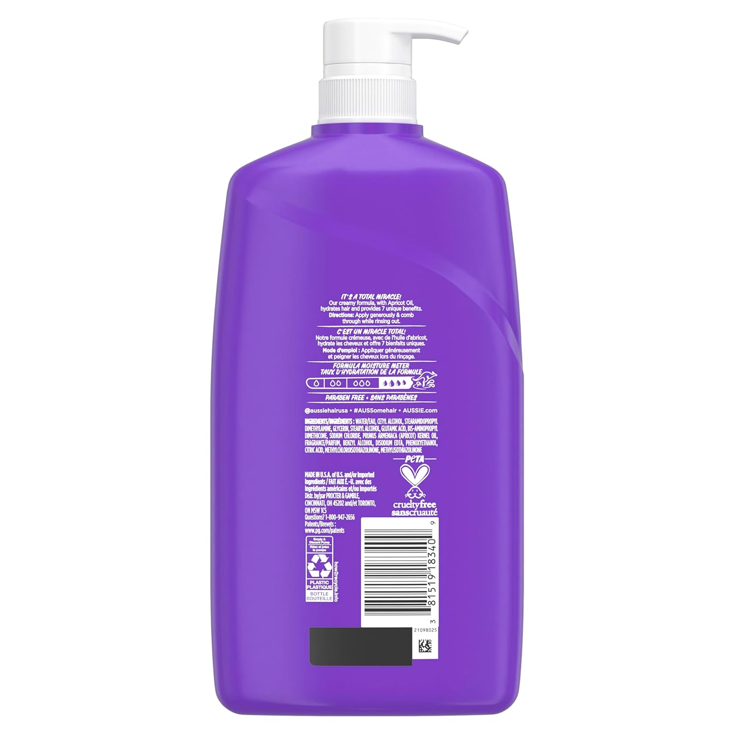 Aussie Total Miracle Hair Care Bundle: Shampoo, Conditioner, and 3 Minute Deep Treatment with Apricot & Macadamia Oil, Paraben-Free for Damaged Hair, 26.2 & 8 Fl Oz Halalzen