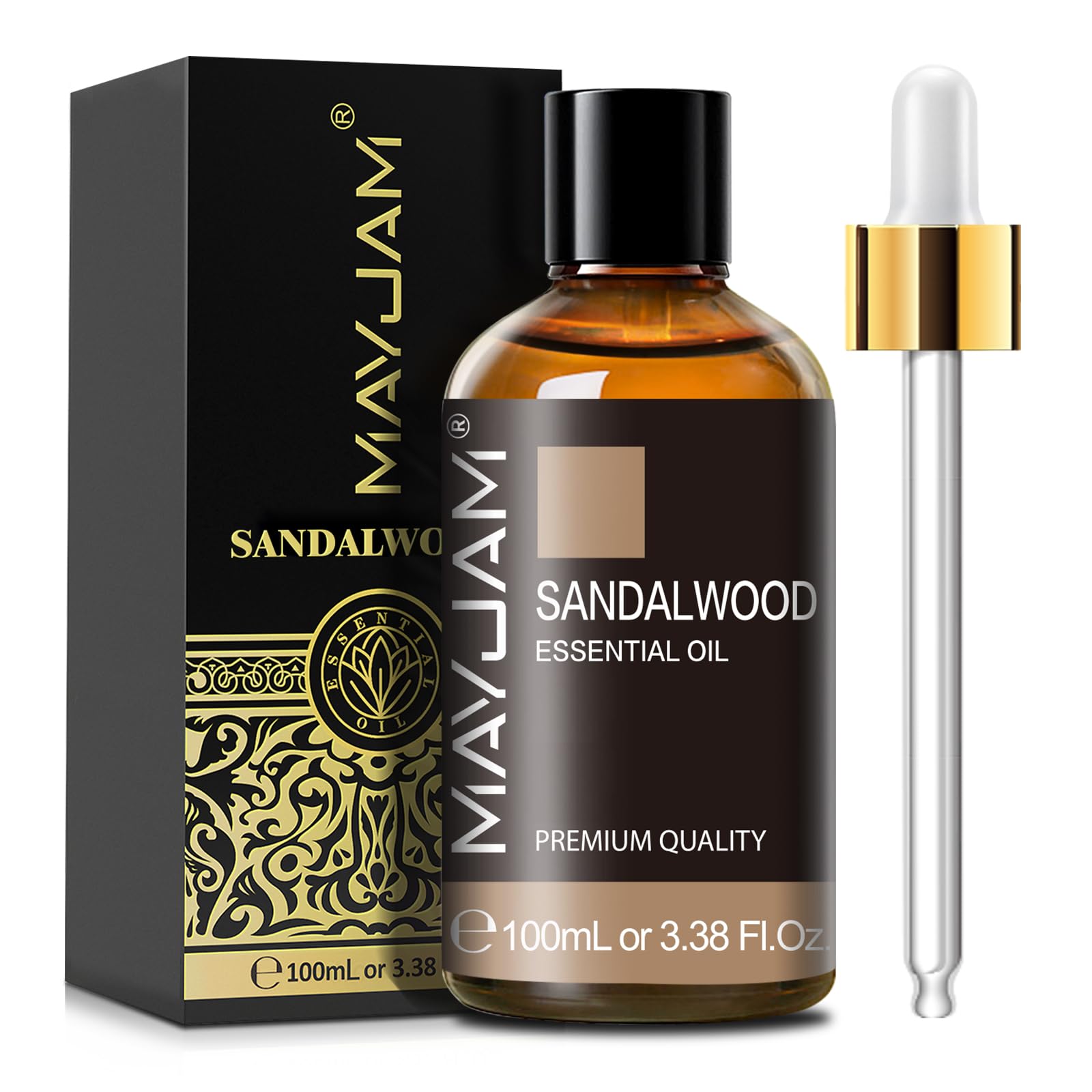 MAYJAM Sandalwood Essential Oils 100ML, Sandalwood Oil for Diffuser, Humidifier, DIY, Home, Office