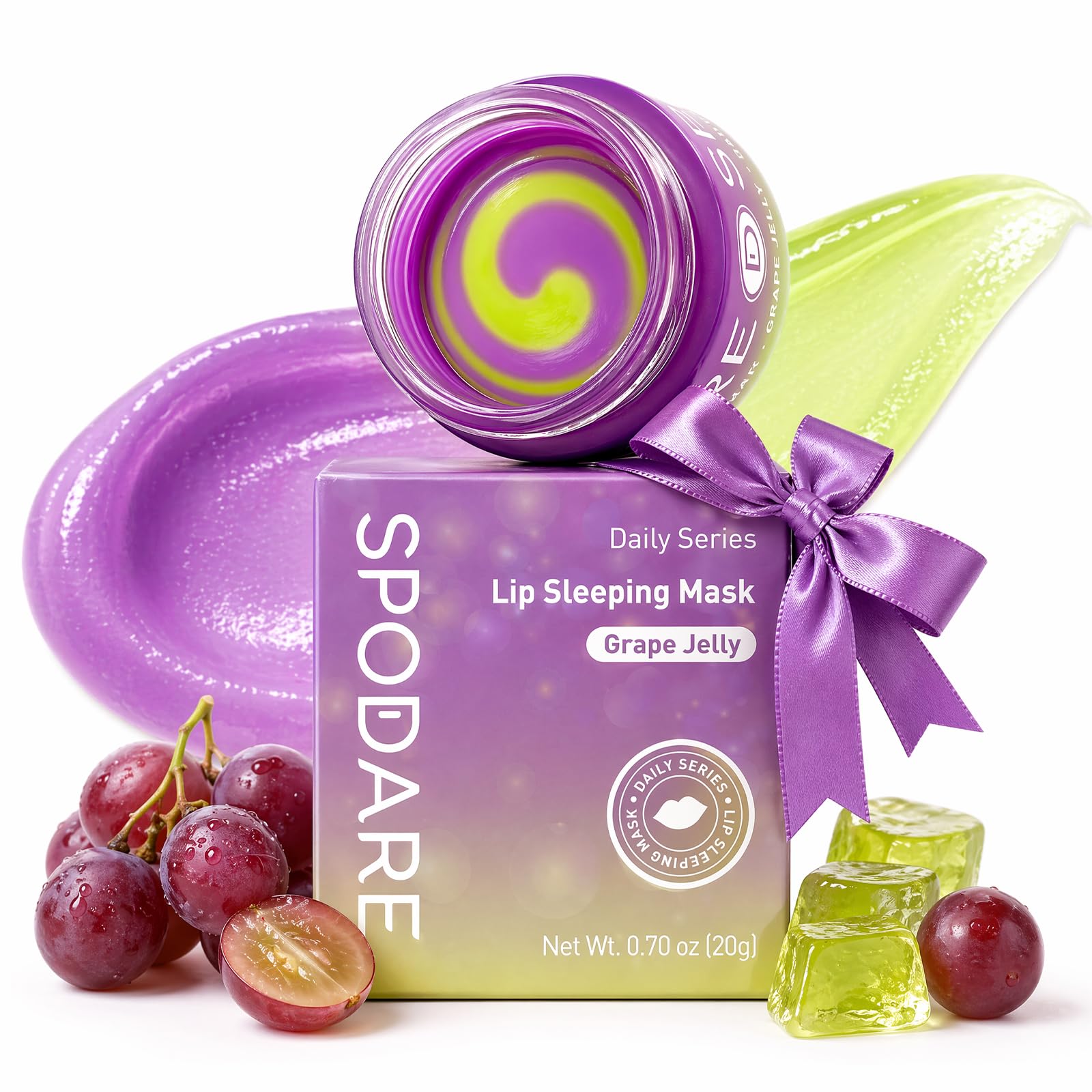 SPODARE Lemon Lip Mask, Hydrating Overnight Lip Sleeping Mask, Lip Moisturizer for Dry Cracked Lips Care, Dual-Color Lips Balm for Nourishing and Softening Lips, Minimizes Fine Lines - 12g Halalzen