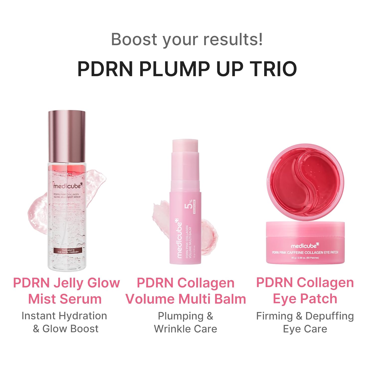 medicube PDRN Pink Collagen Volume Multi Balm Stick | Volufiline, PDRN, NAD, Collagen | Face & Body Balm for Under-Eyes, Neck, Forehead, Smile Lines, Lips | Plumping, Radiance, Line Care | K-Beauty Halalzen
