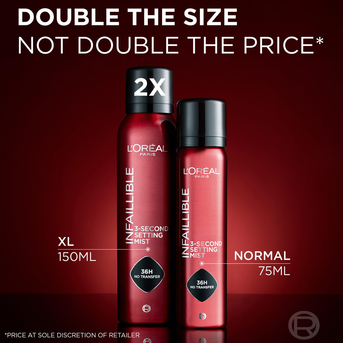L'Oréal Paris Setting Spray XL, Infallible 3-Second Setting Mist for Face, Up To 36 Hour Makeup Wear, Fixing Spray, Waterproof and Sweatproof, Transfer-proof and Non-sticky 150ml Halalzen