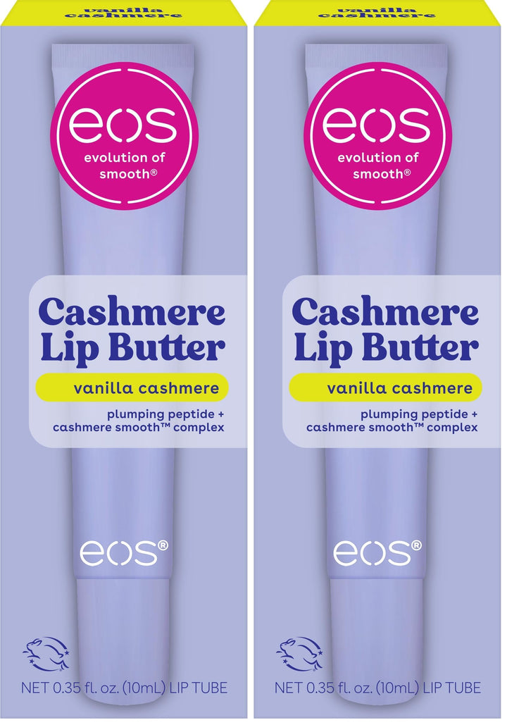 eos Cashmere Lip Butter – Vanilla Cashmere, Smoothing Lip Mask & Moisturizer with Plumping Peptides & Shea Butter, 0.35 fl oz Halalzen