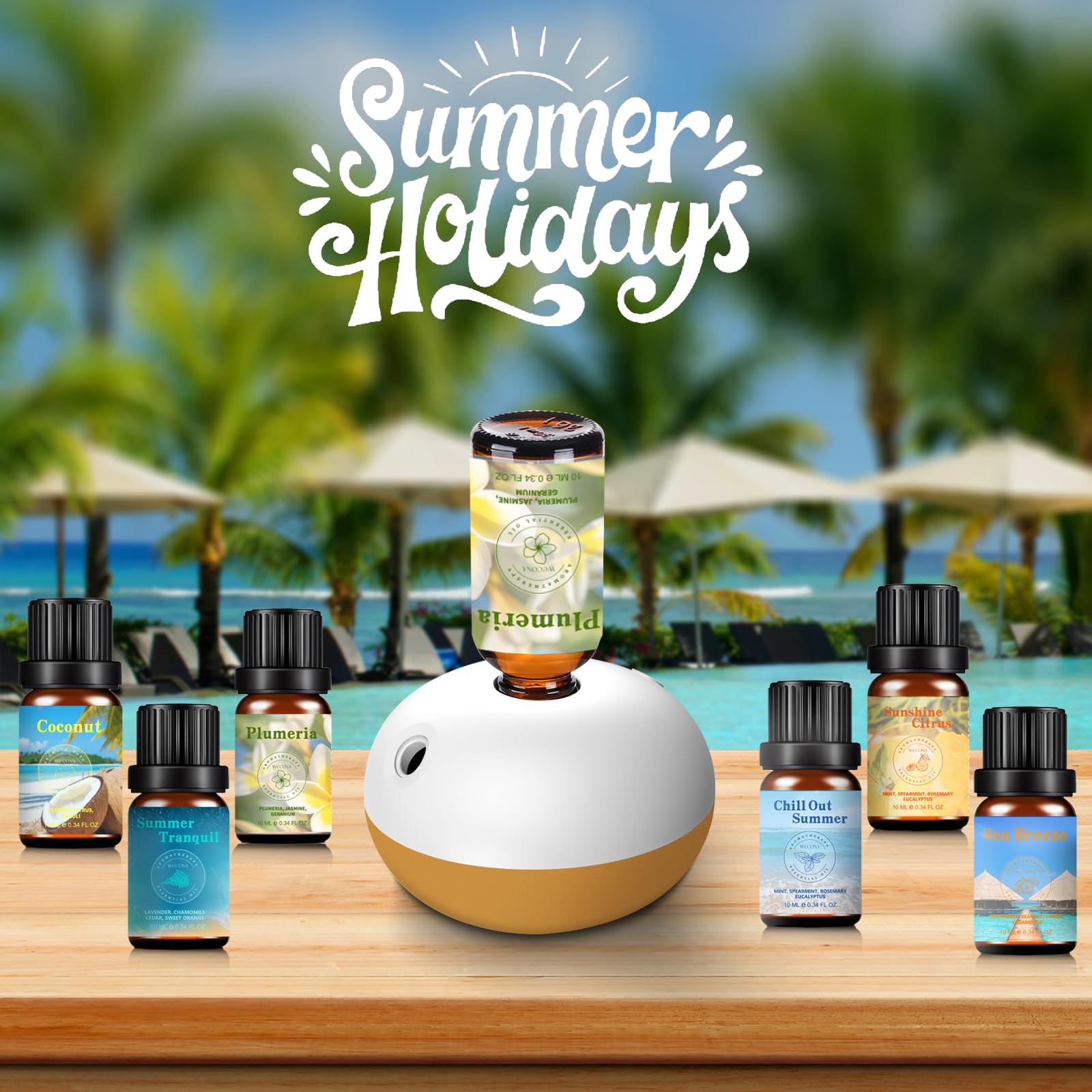 Premium Hotel Fragrance Oil Collection for Diffusers, Essential Oils for Diffusers for Home, Hotel Diffuser Fragrance Oils,Spa & Candle Making, White Tea, Citrus Luxe, Velvet Night and More - 6x10ml