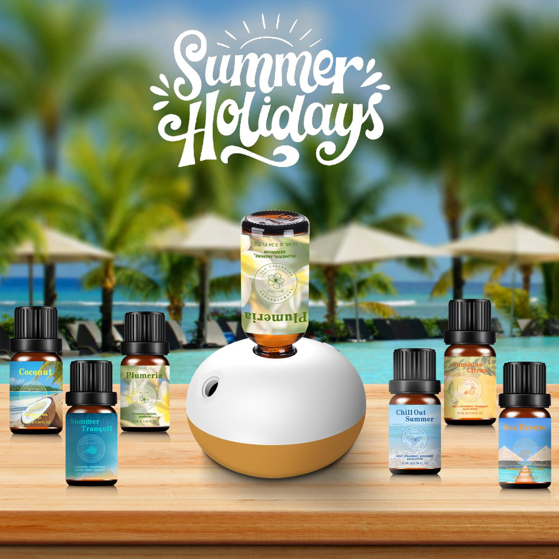 Premium Hotel Fragrance Oil Collection for Diffusers, Essential Oils for Diffusers for Home, Hotel Diffuser Fragrance Oils,Spa & Candle Making, White Tea, Citrus Luxe, Velvet Night and More - 6x10ml