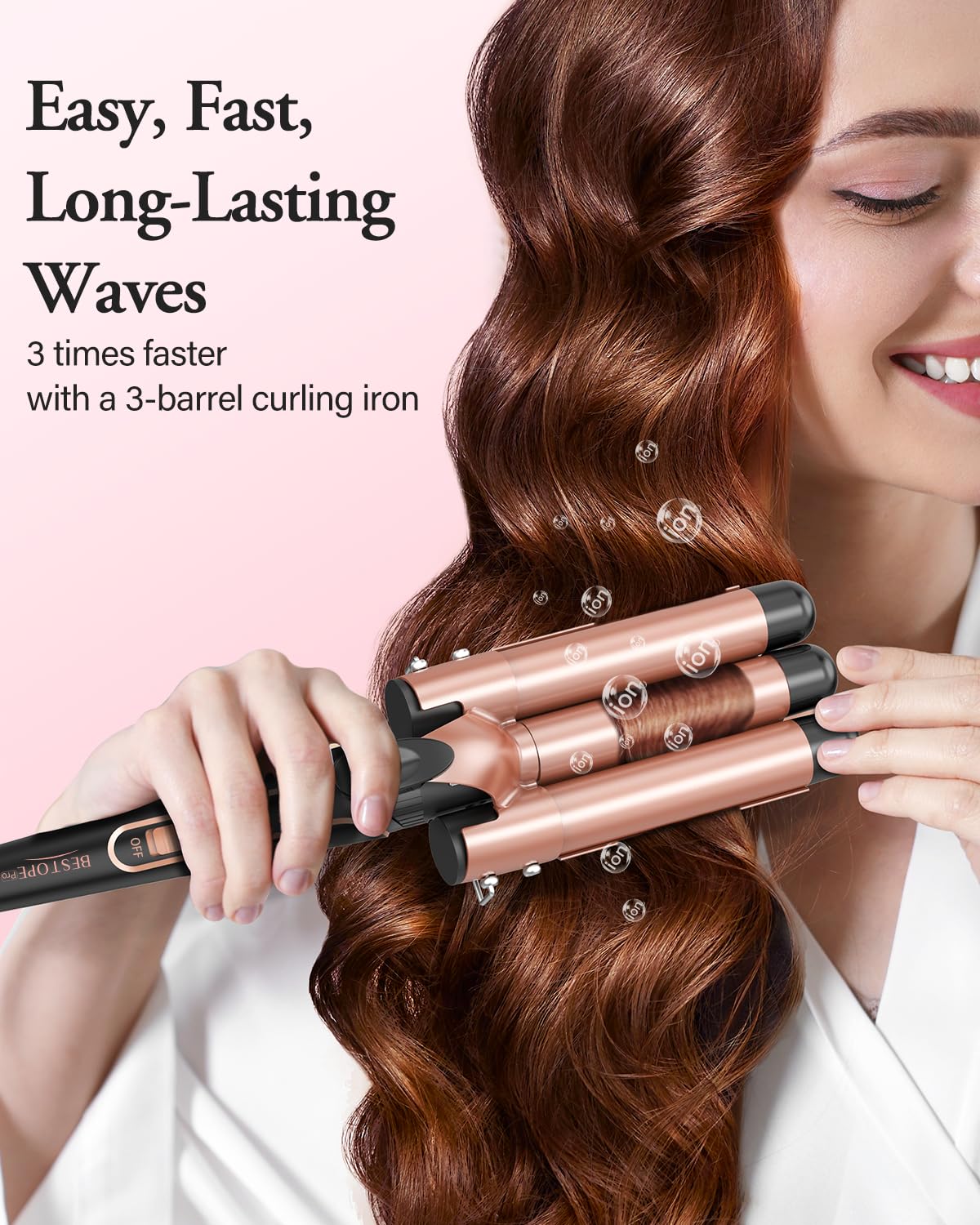 BESTOPE PRO 5 in 1 Curling Iron Set, Negative Ion Hair Curler with Thermal Brush & 5 Interchangeable Ceramic Barrels (0.35"-1.5"), Fast Heating Styling Tool for All Hair Types, Ideal Gifts for Women Halalzen