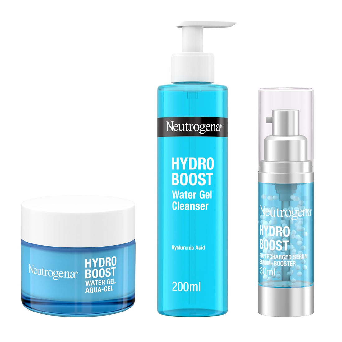 Neutrogena Hydro Boost Water Gel Facial Cleanser, with Hyaluronic Acid for Dry or Dehydrated Skin 200ml