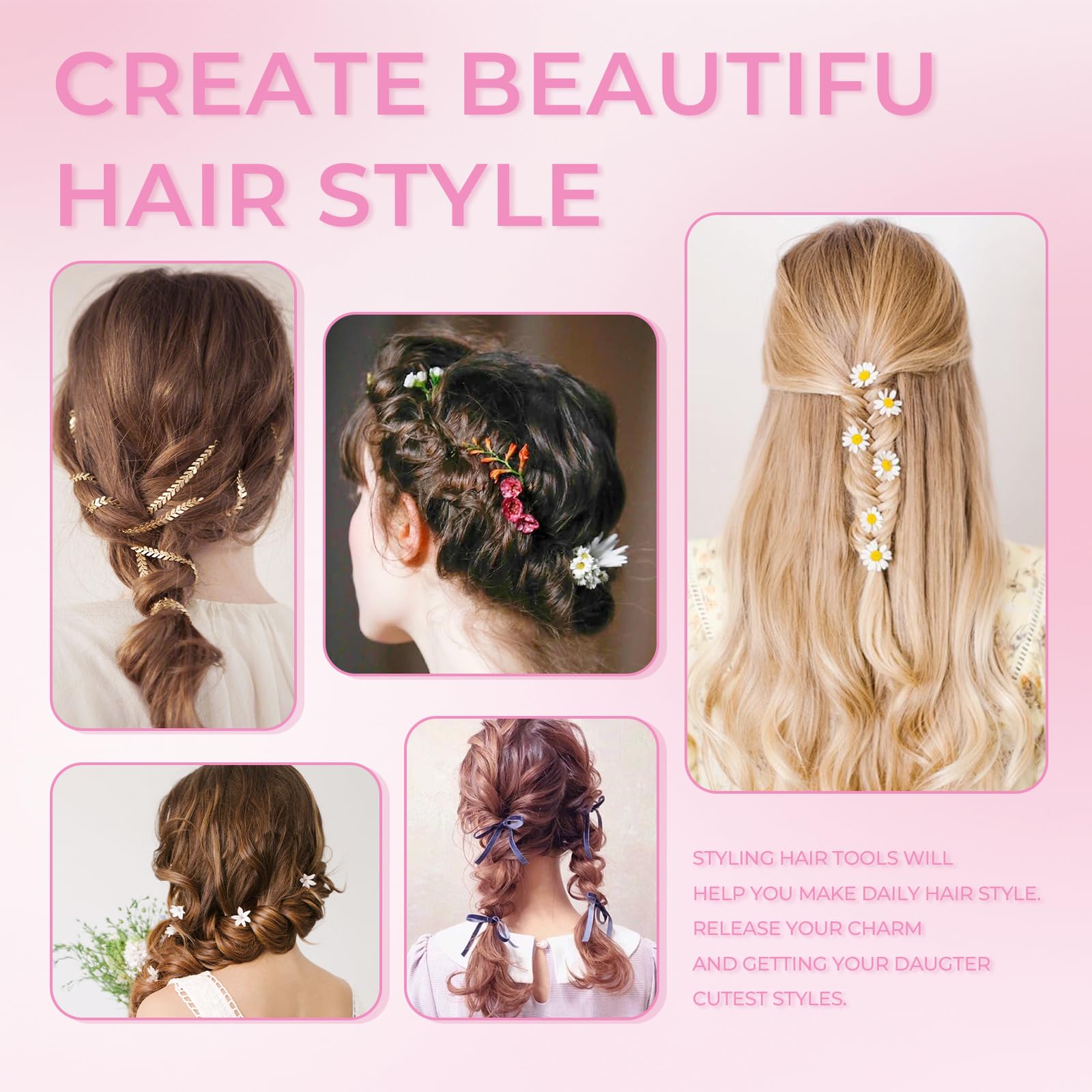3pcs Topsy Tail Hair Tool, Hair Looping Tool Hair Braiding Tool with Rat Tail Comb, Tail French Braid Loop Tool, Fast Hair Styling Accessories, Hair Braiding Tool for Making Hair Style Halalzen