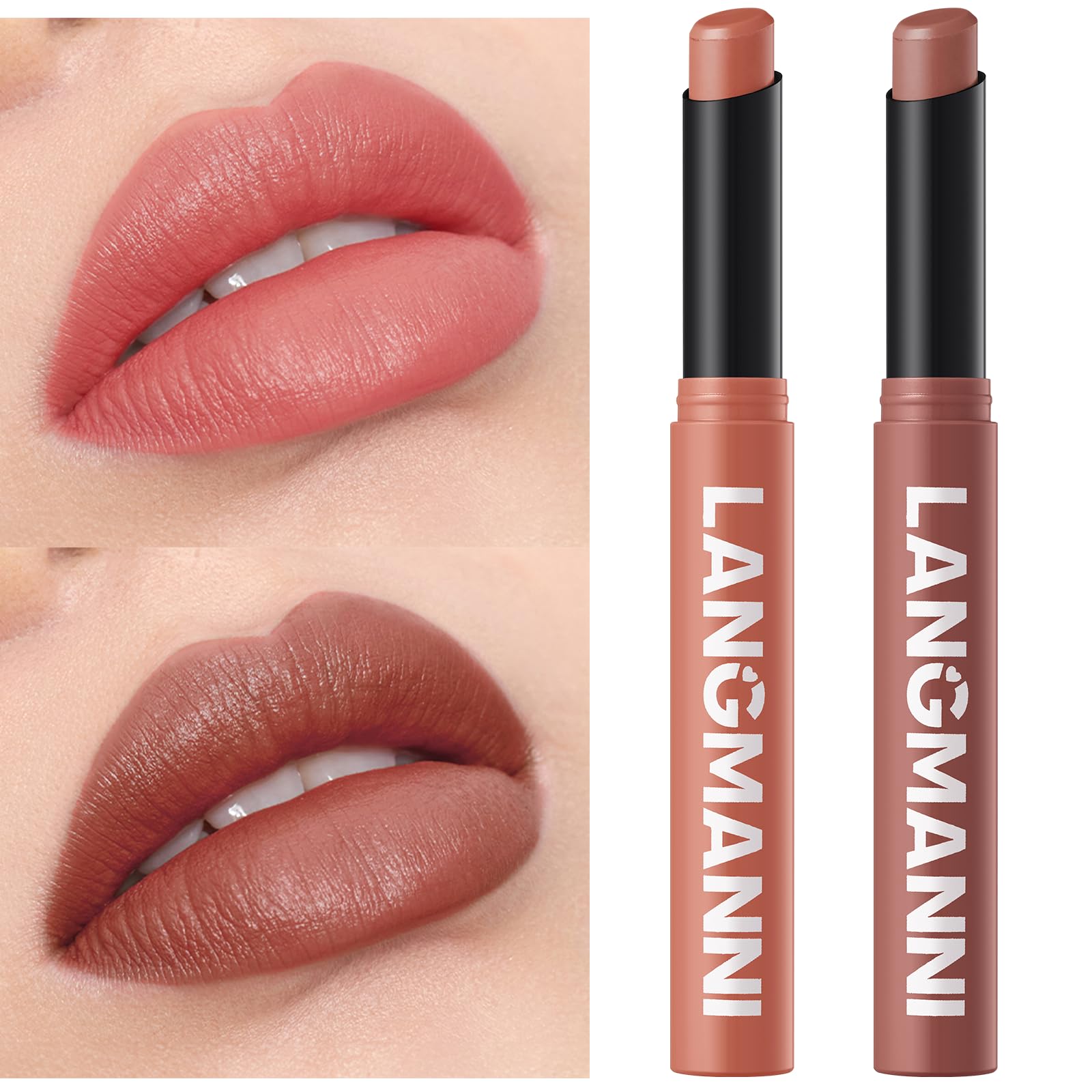 12Pcs Velvet Matte Lipstick Nude Matte Soft Dark Color Stick High Pigmented Long-Lasting Waterproof Lip Stick Lip Balm Beauty Cosmetics Gift for Women(01#-12#)