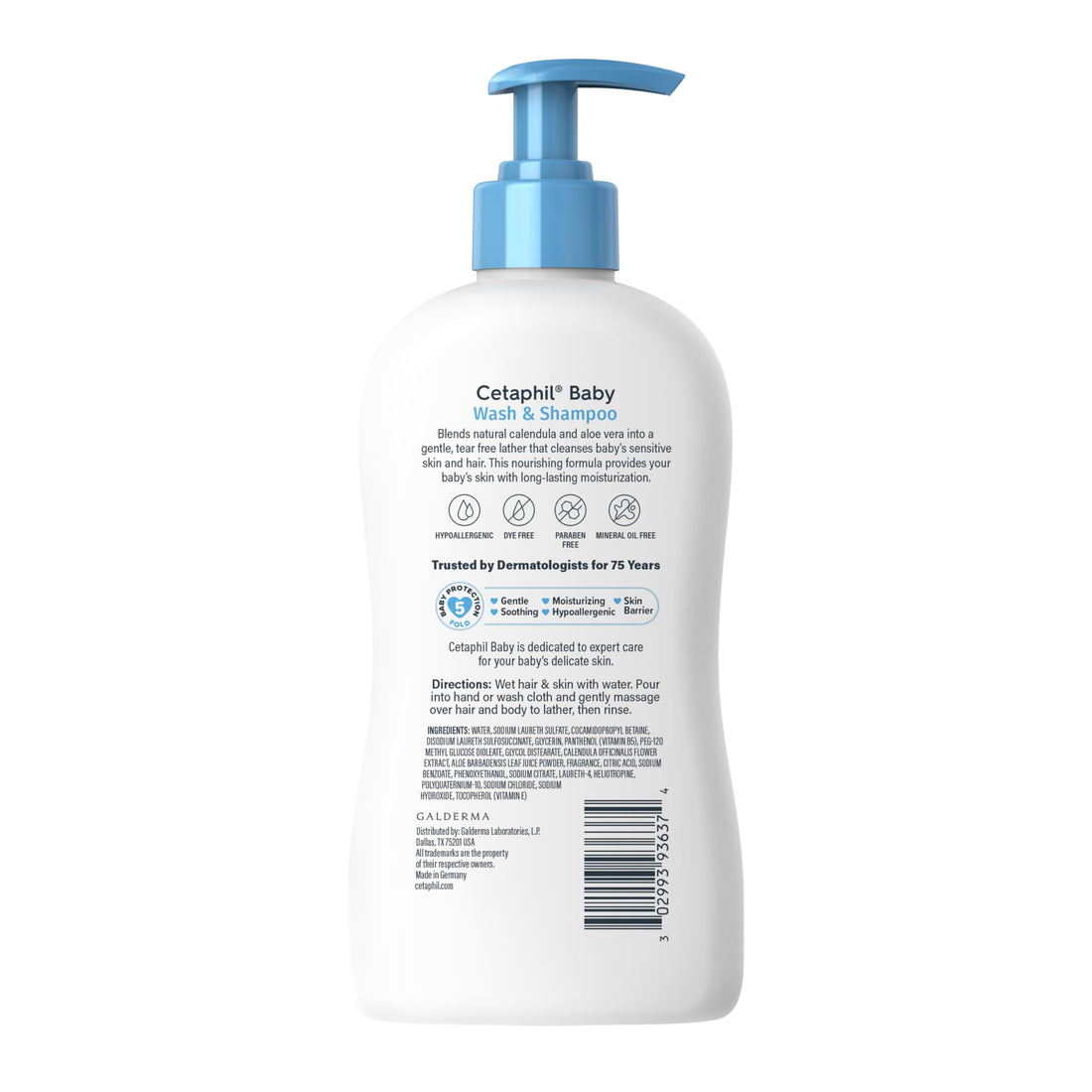 Cetaphil Baby Shampoo and Body Wash with Organic Calendula, Tear Free, Hypoallergenic, Ideal for Everyday Use, Dermatologist Tested, 7.8oz Halalzen